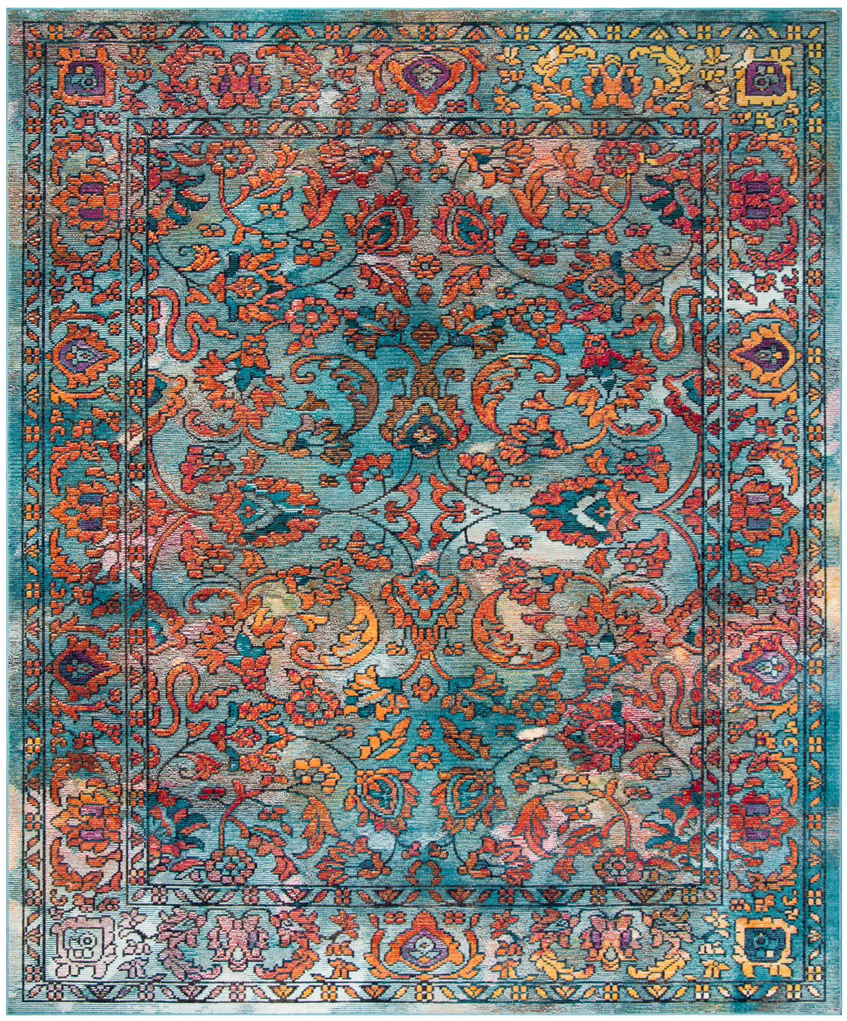 Crystal Distressed Floral Vine Rug