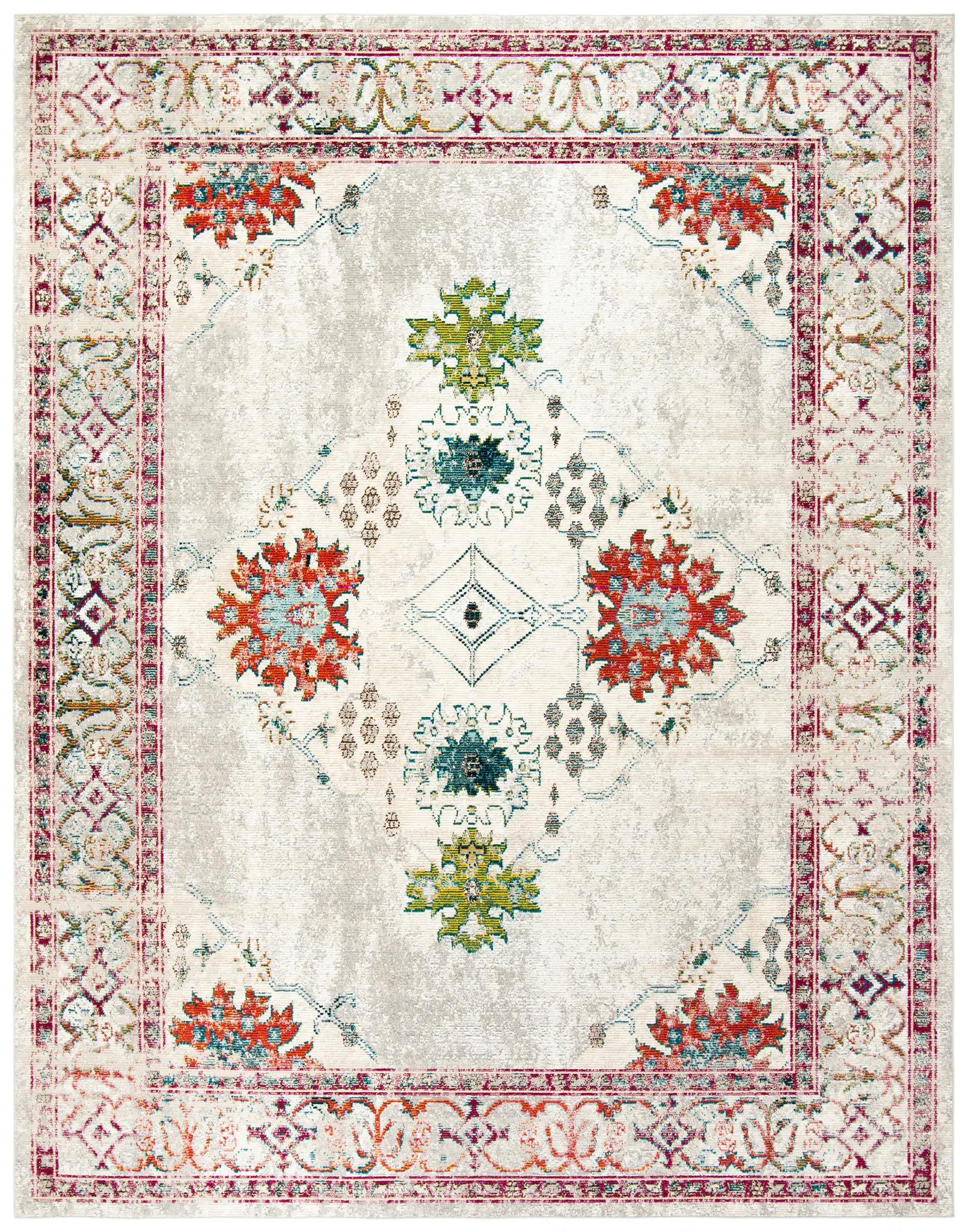 Crystal Medallion Border Rug