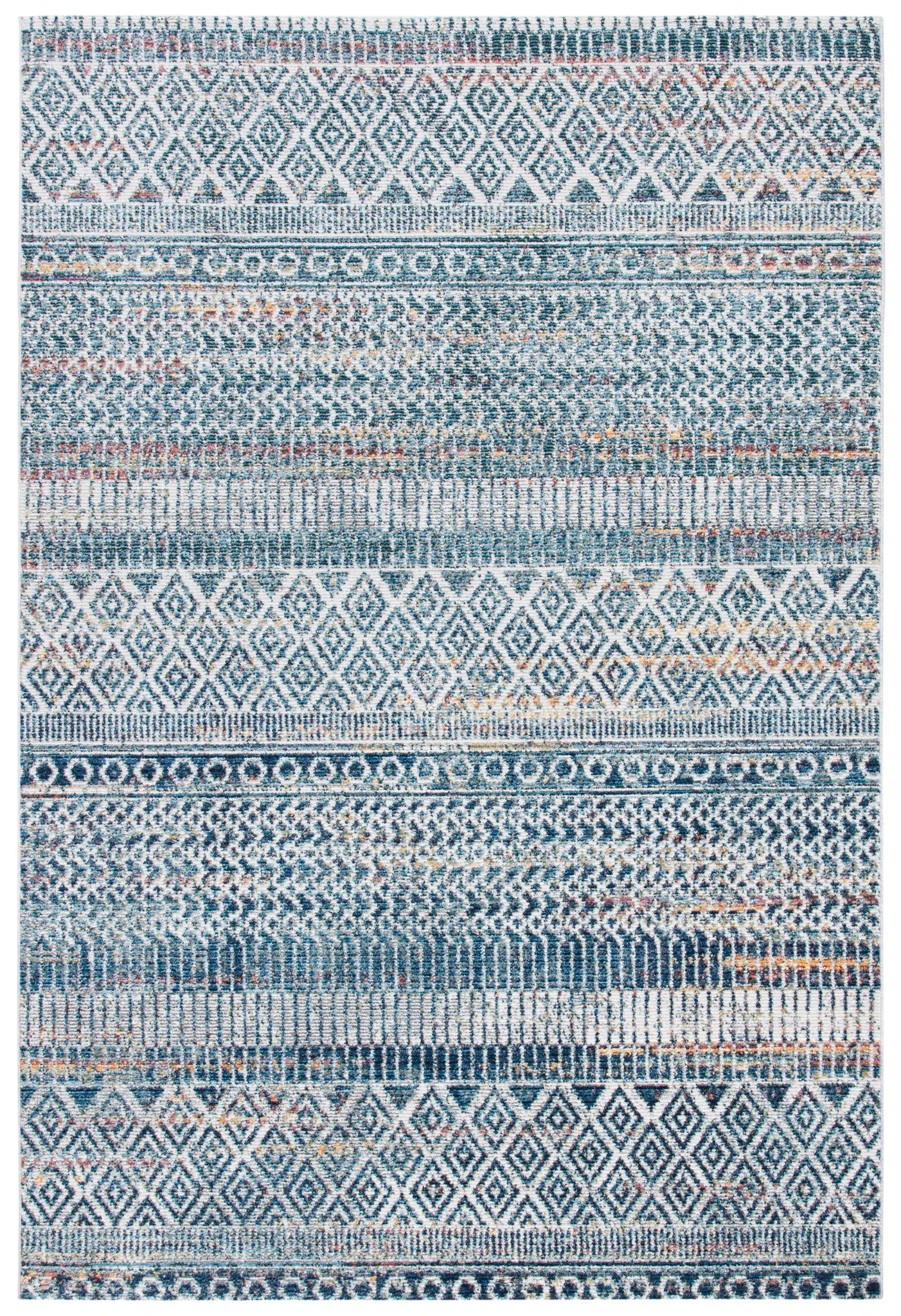 Crystal Banded Geometric Rug