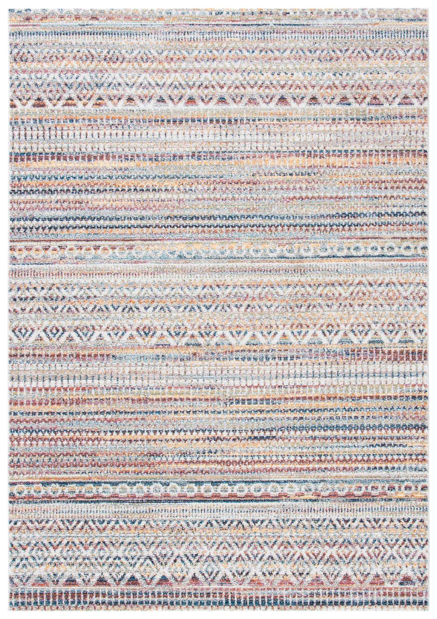 Crystal Banded Geometric Rug