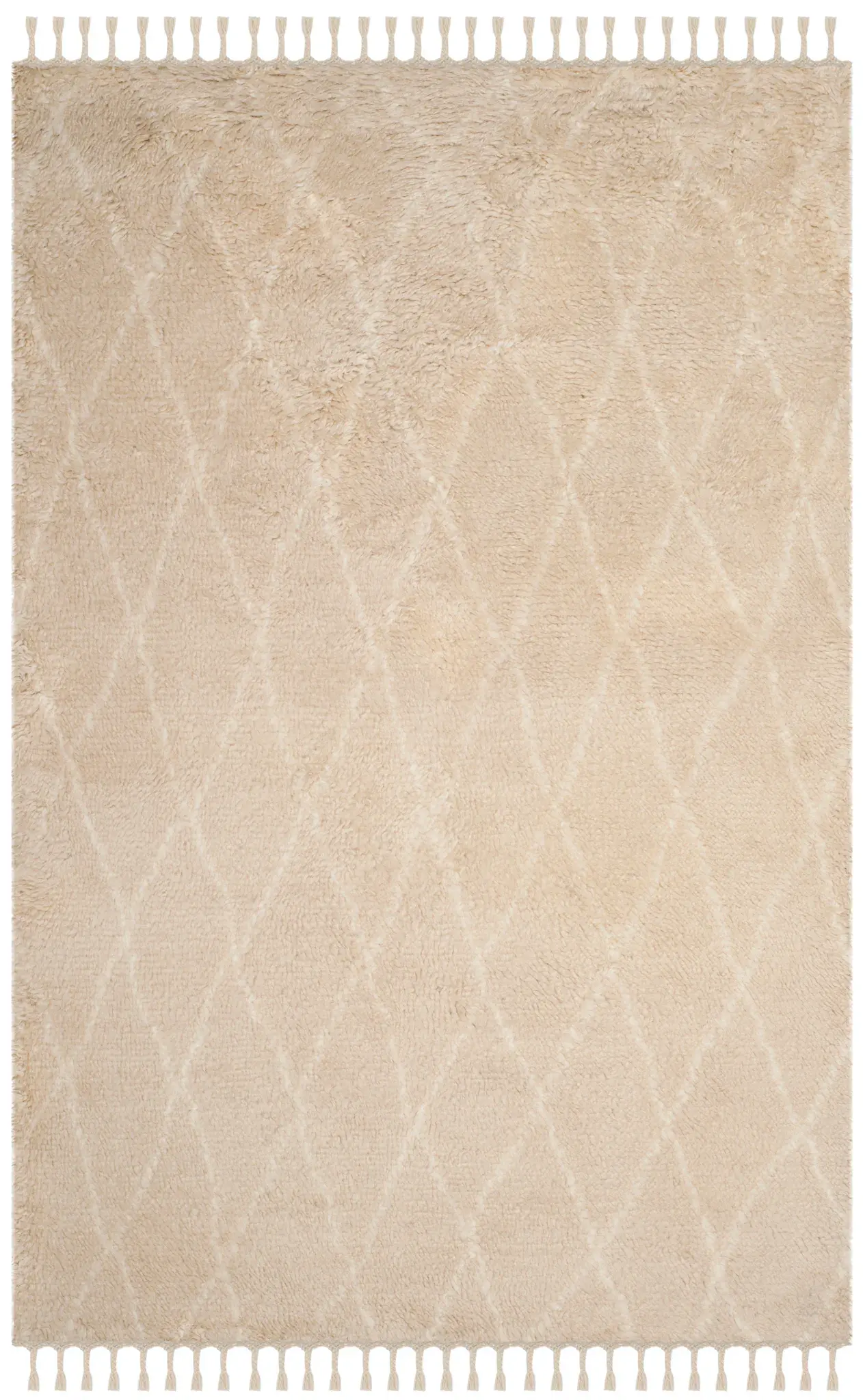 Casablanca Diamond Trellis Hand-Knotted Shag Wool Rug