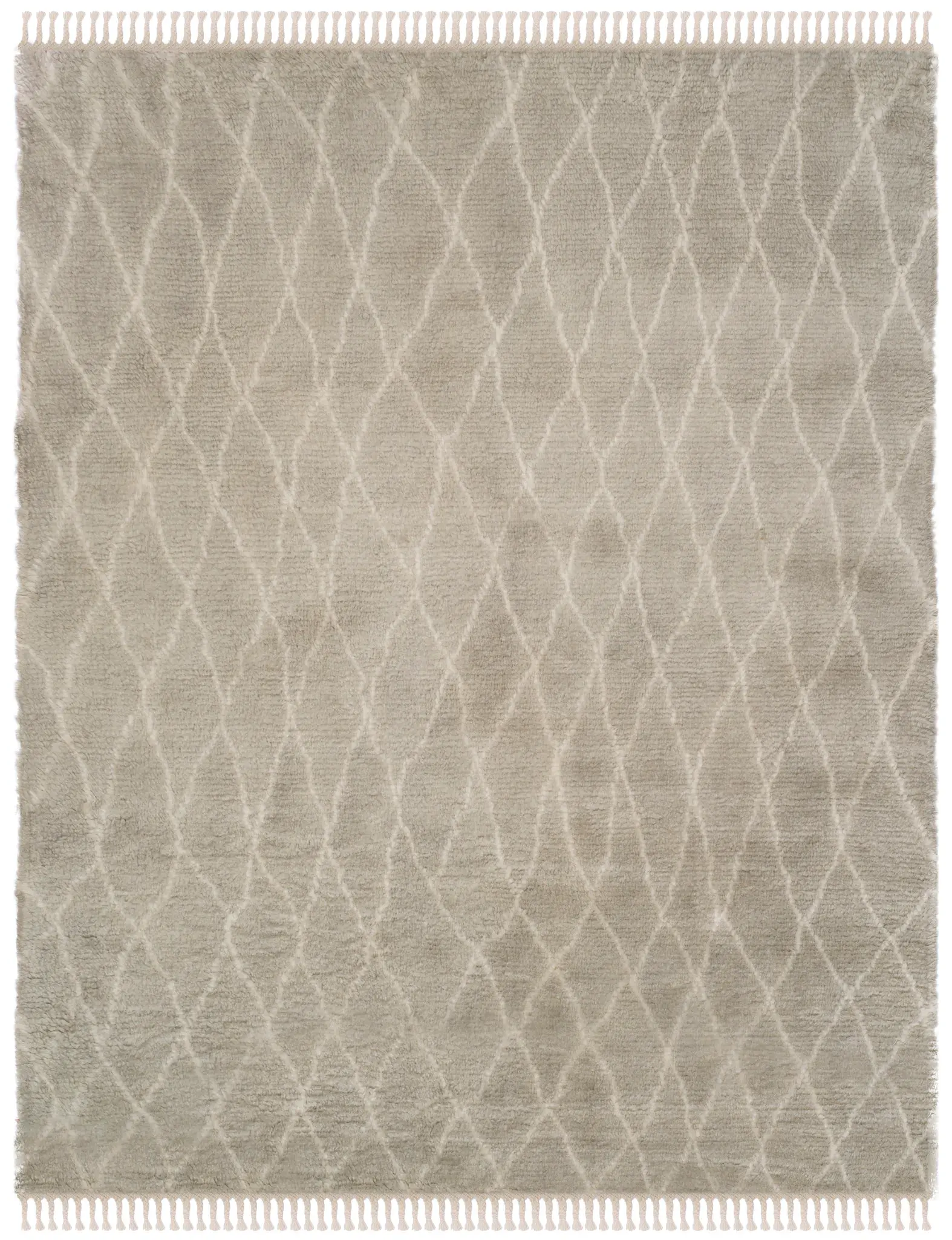 Casablanca Diamond Trellis Hand-Knotted Shag Wool Rug