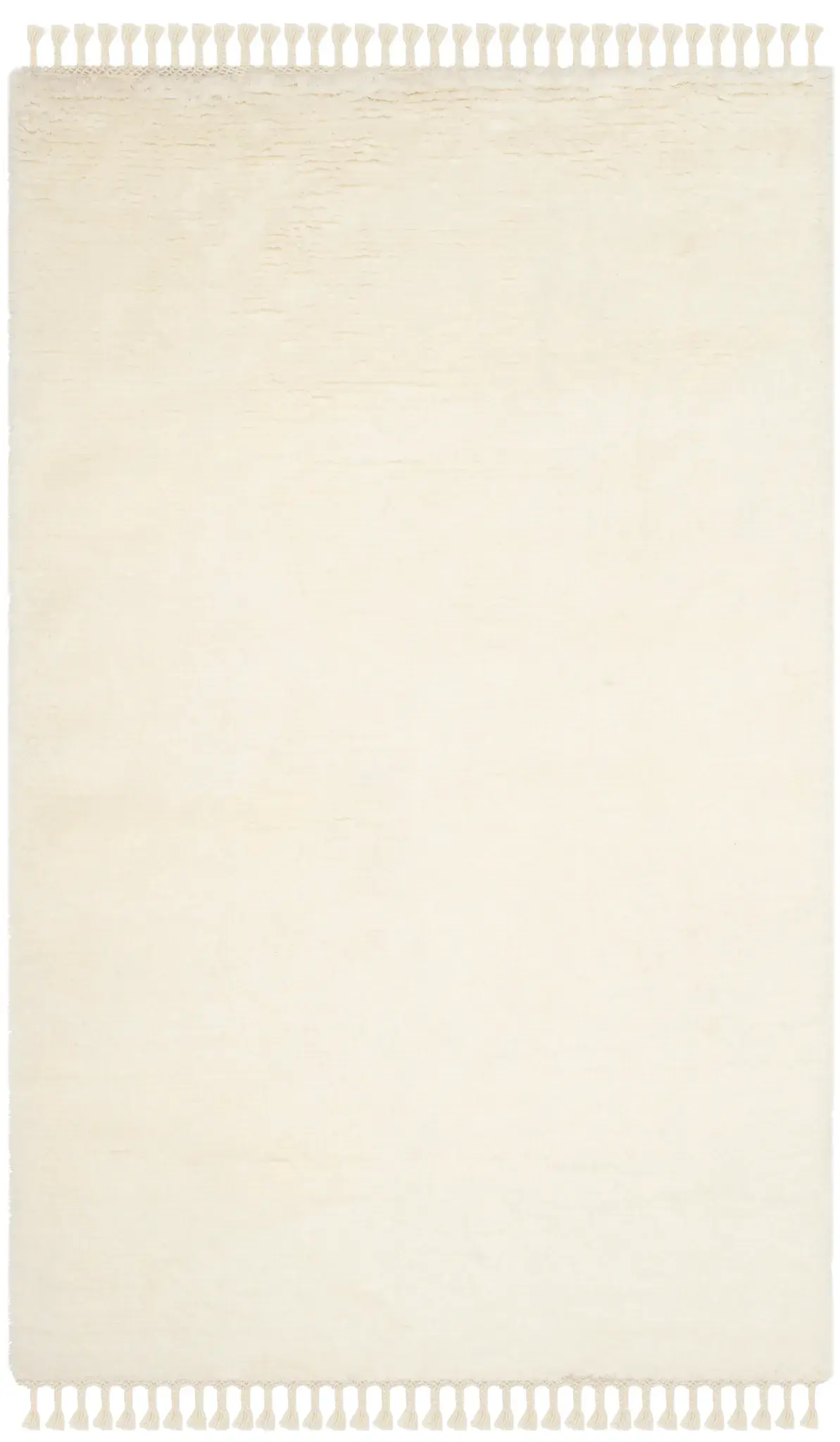 Casablanca Solid Fringe Hand-Knotted Shag Wool Rug