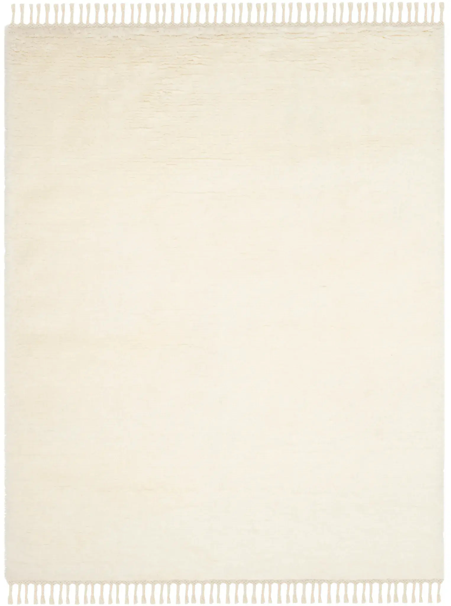 Casablanca Solid Fringe Hand-Knotted Shag Wool Rug