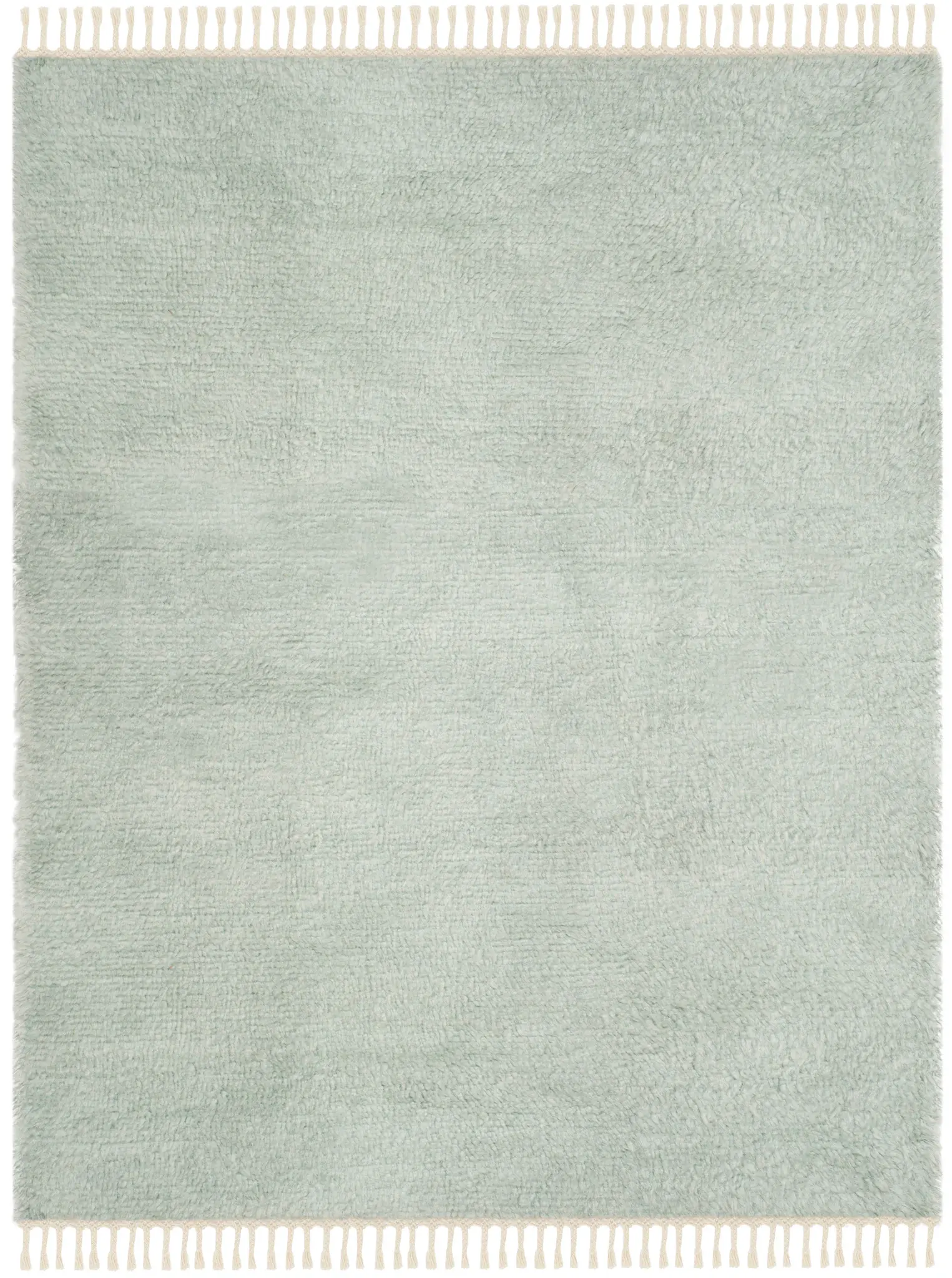 Casablanca Solid Fringe Hand-Knotted Shag Wool Rug