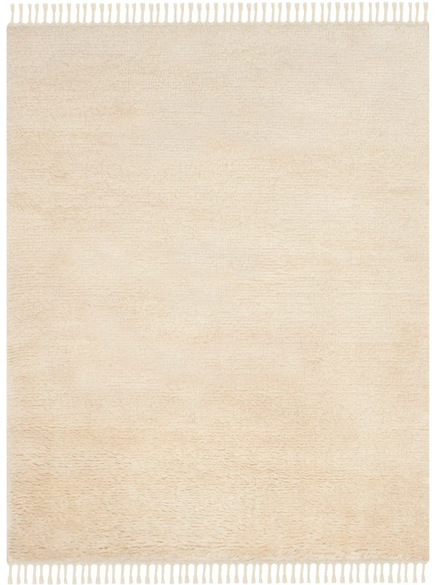 Casablanca Solid Fringe Hand-Knotted Shag Wool Rug