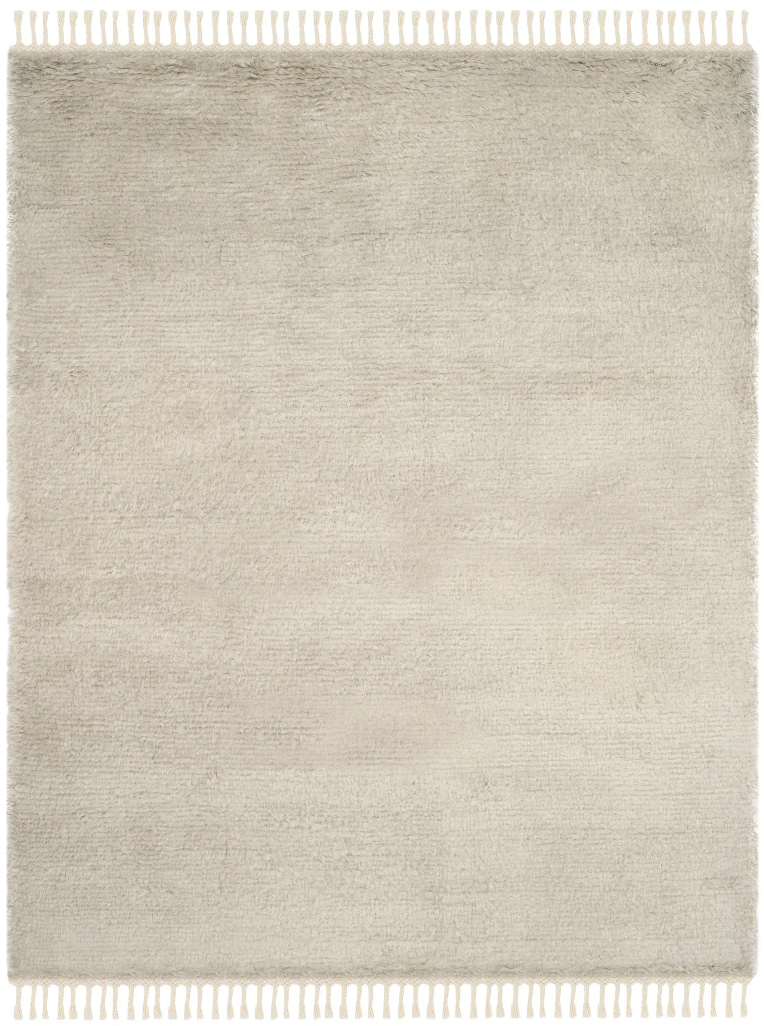 Casablanca Solid Fringe Hand-Knotted Shag Wool Rug