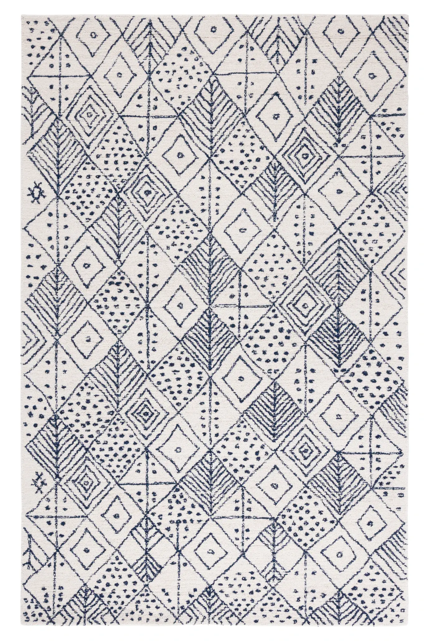 Casablanca Patterned Diamond Hand-Tufted Wool Rug