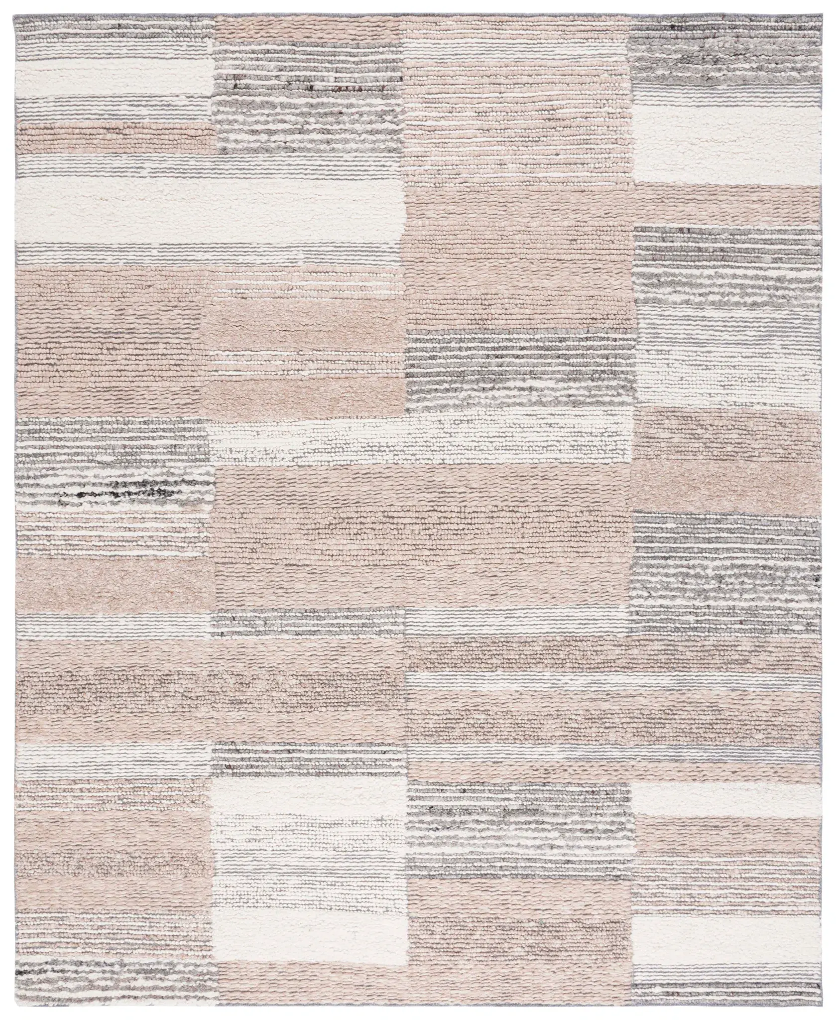Casablanca Textured Block Hand-Woven Wool Rug