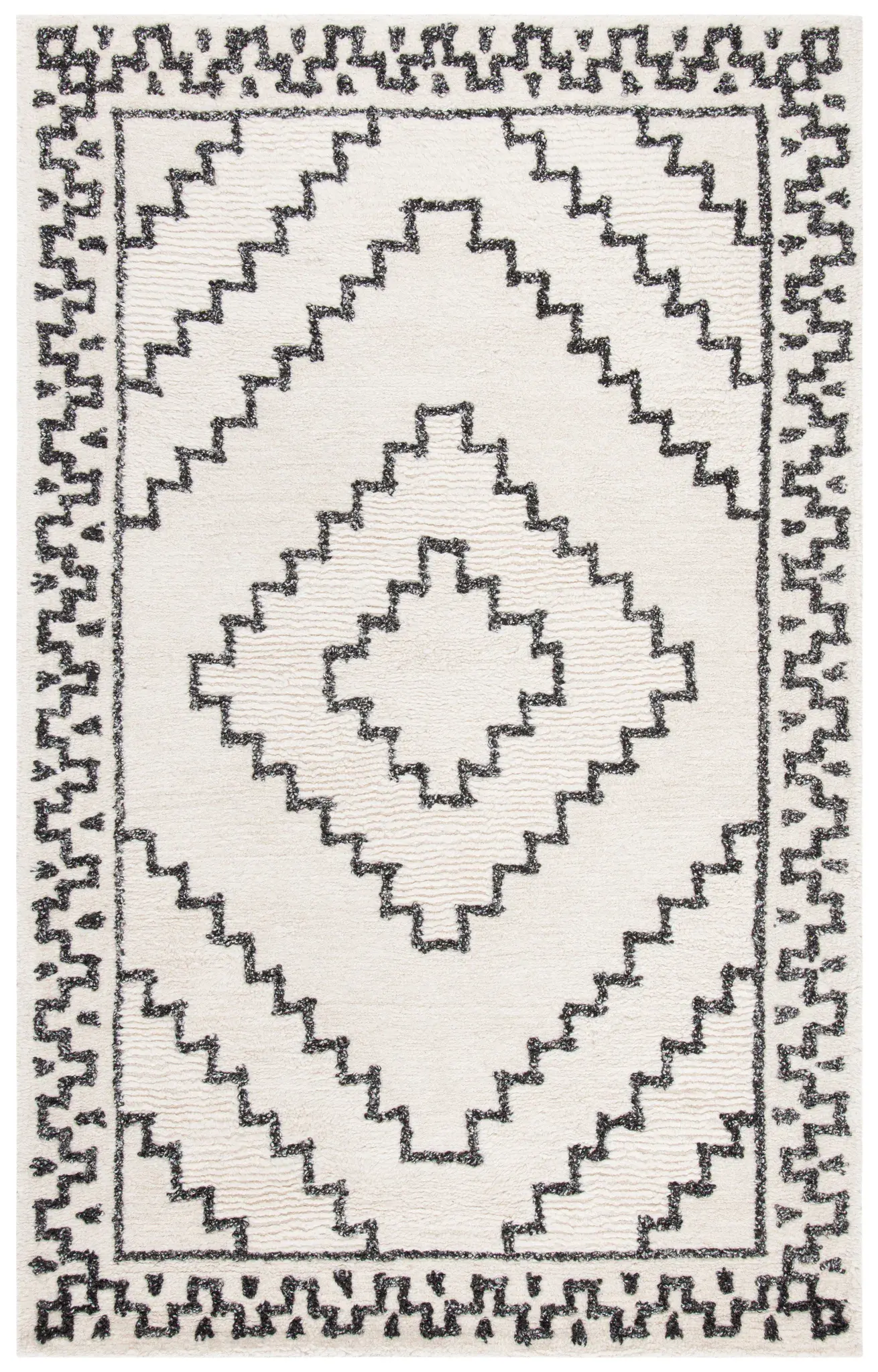 Casablanca Stepped Diamond Hand-Tufted Wool Blend Rug