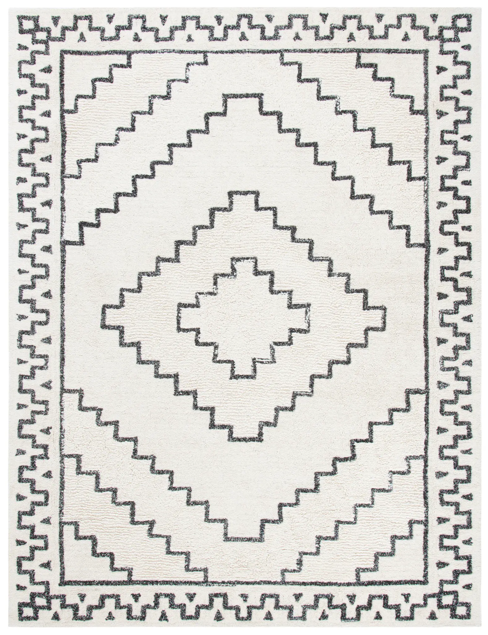 Casablanca Stepped Diamond Hand-Tufted Wool Blend Rug