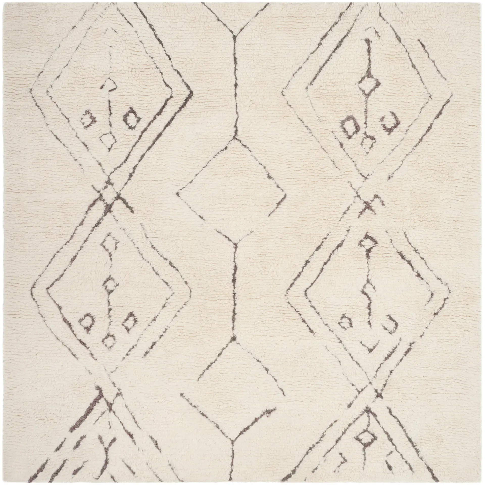 Casablanca Tribal Motif Trellis Hand-Tufted Shag Rug
