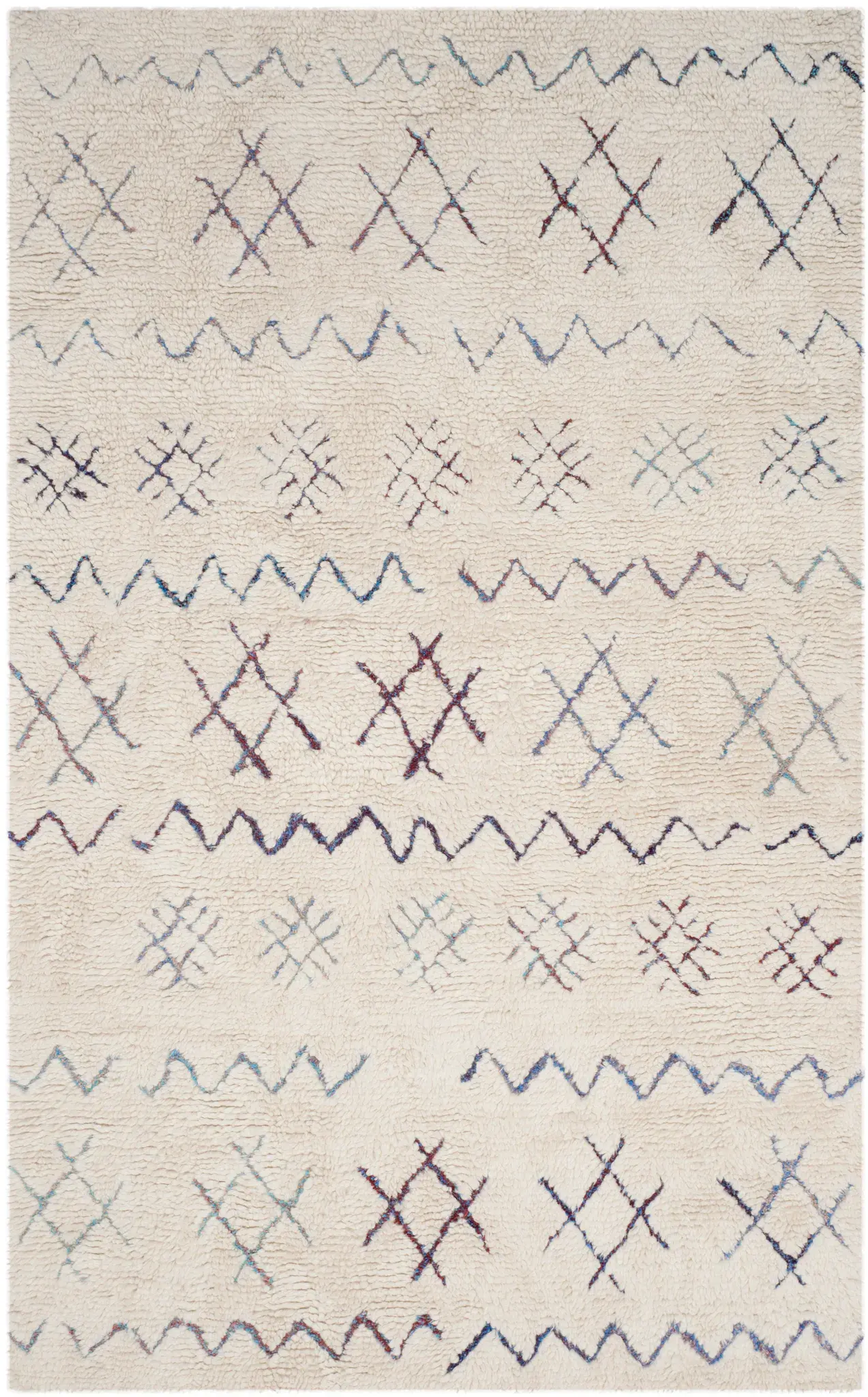 Casablanca Diamond And Zigzag Hand-Tufted Shag Rug