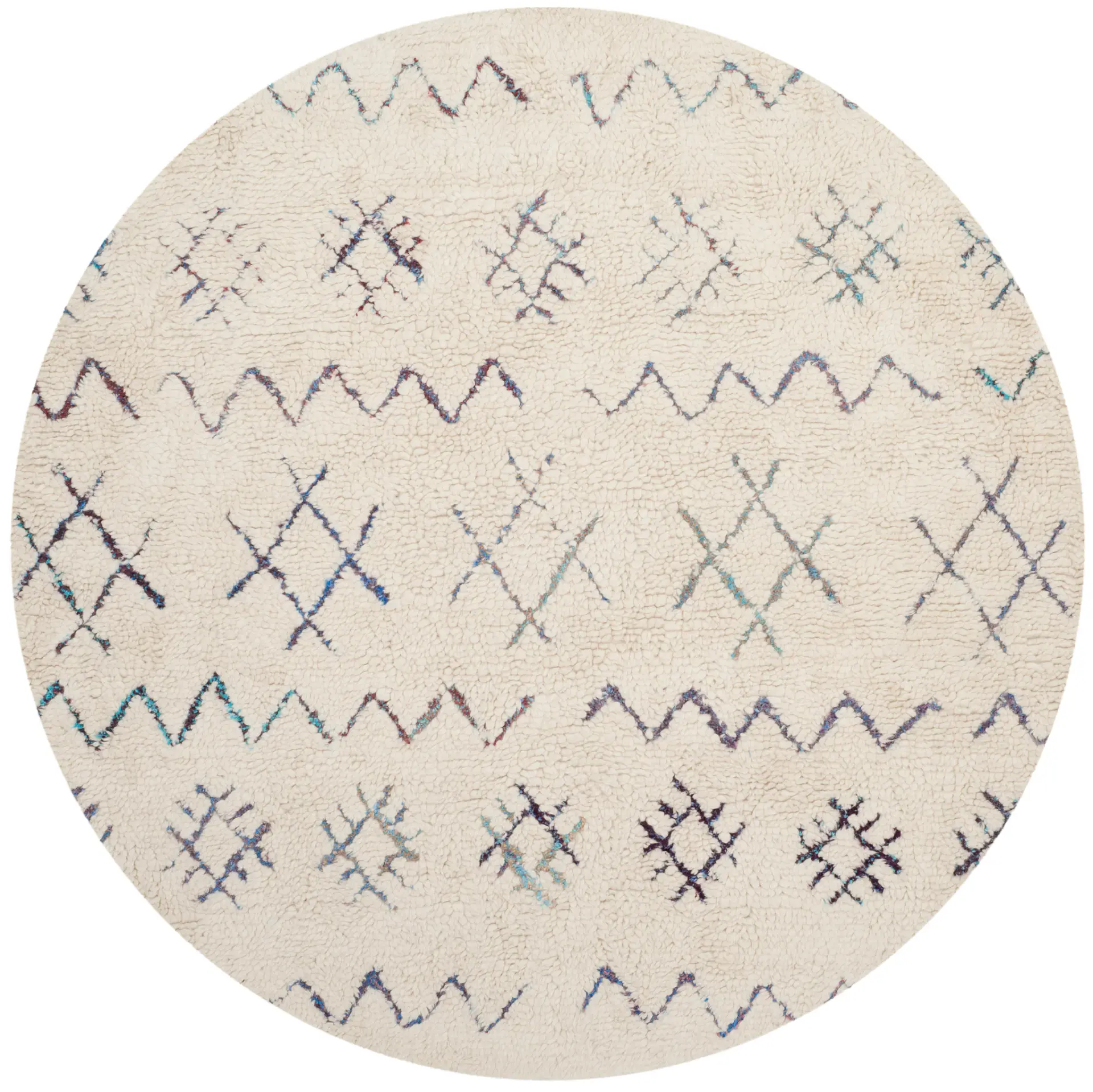 Casablanca Diamond And Zigzag Hand-Tufted Shag Rug