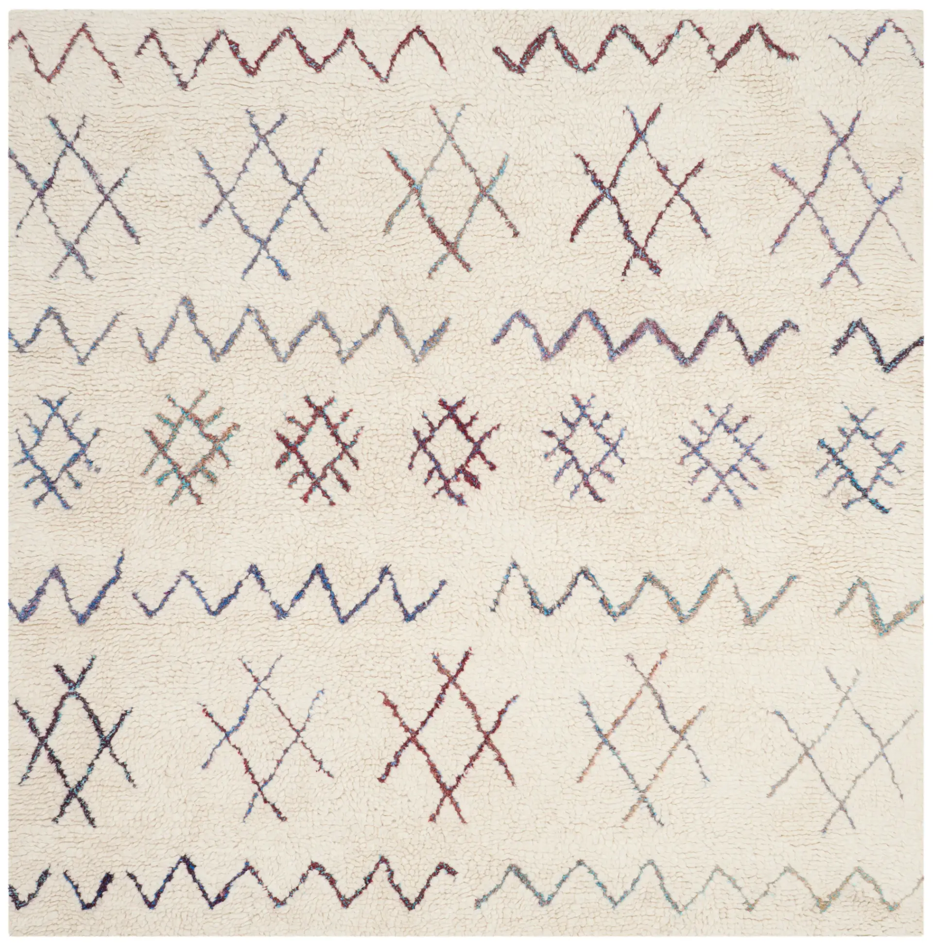 Casablanca Diamond And Zigzag Hand-Tufted Shag Rug