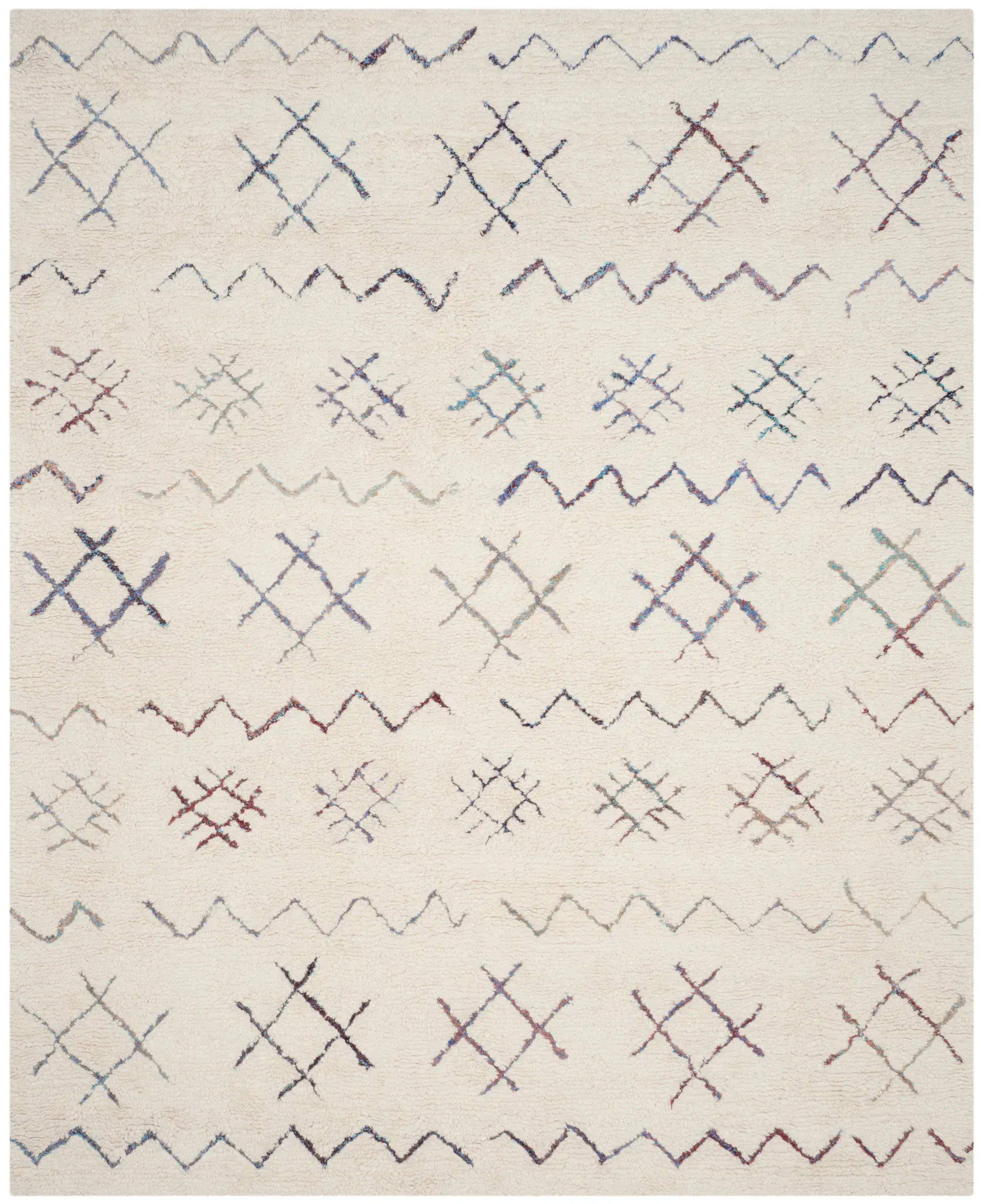 Casablanca Diamond And Zigzag Hand-Tufted Shag Rug