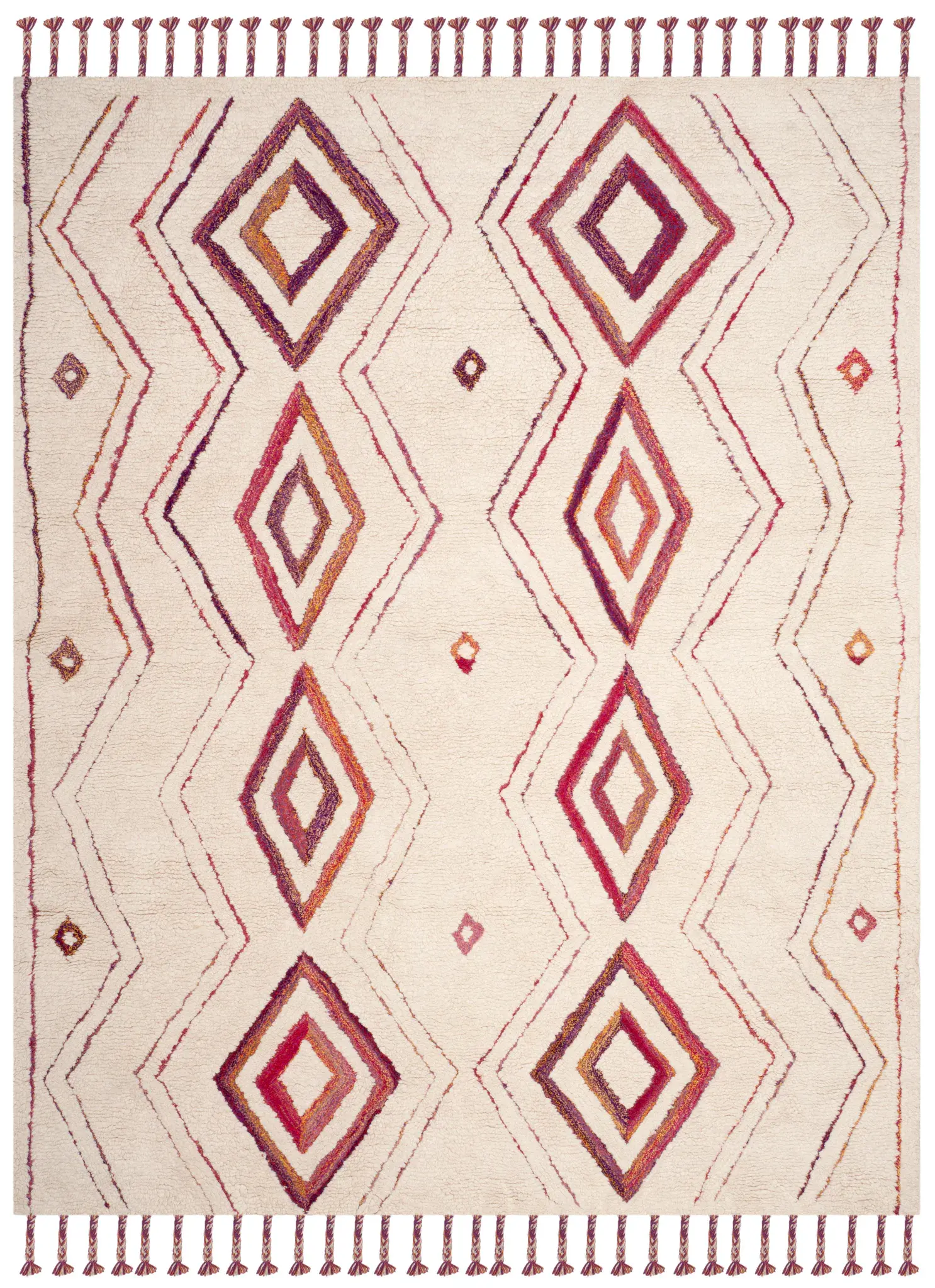 Casablanca Nested Diamond Hand-Tufted Shag Rug