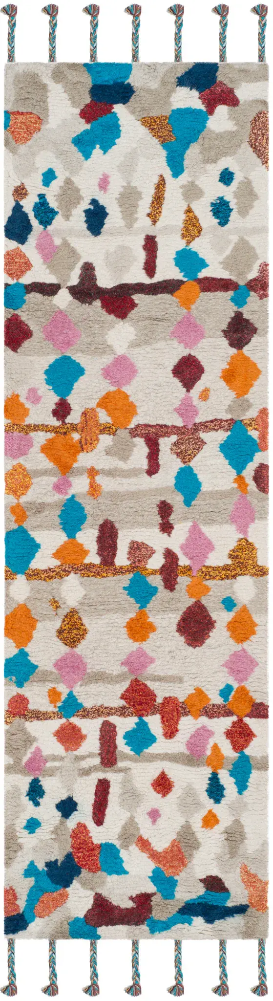 Casablanca Tasseled Geometric Hand-Tufted Shag Rug