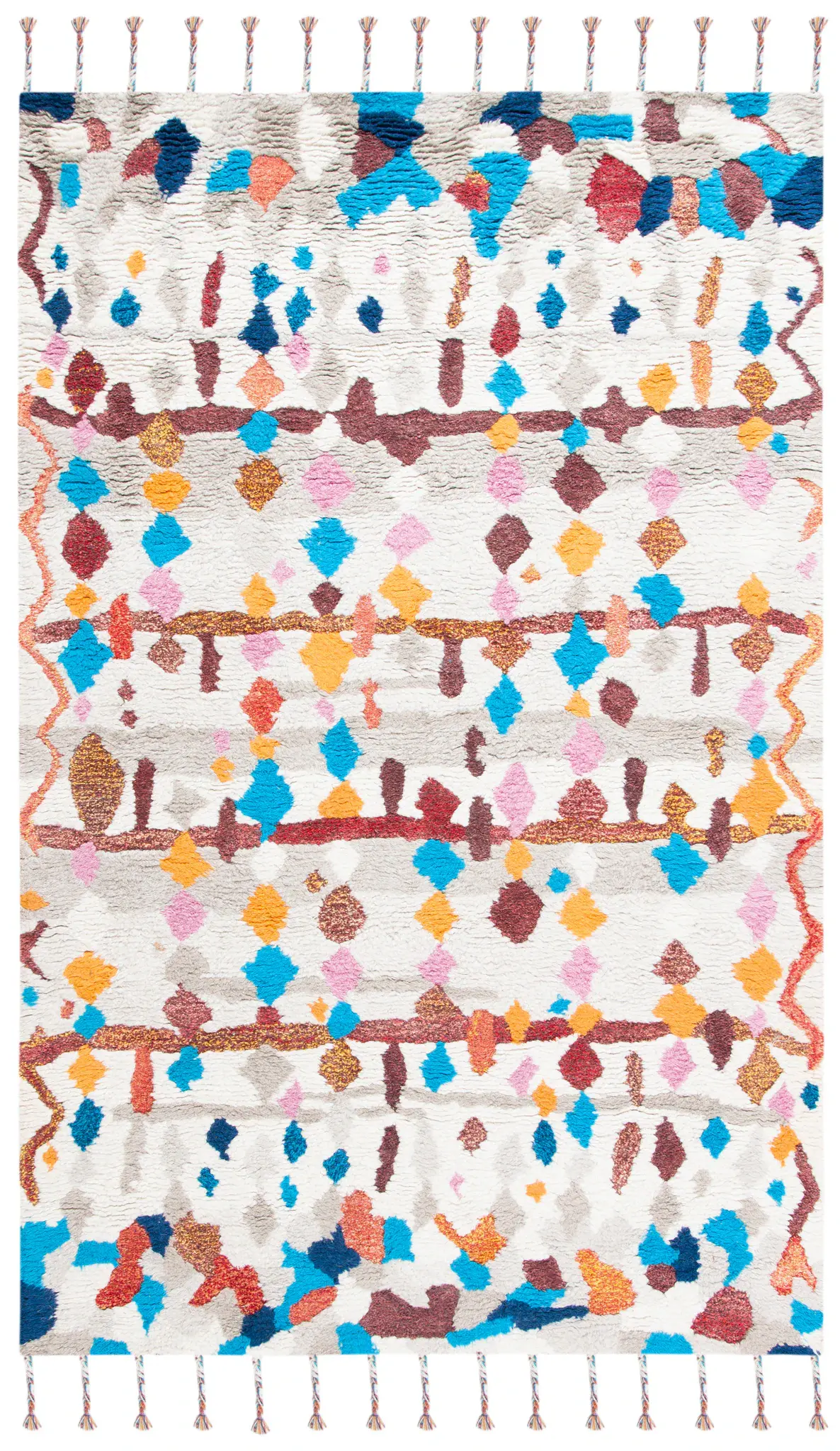 Casablanca Tasseled Geometric Hand-Tufted Shag Rug
