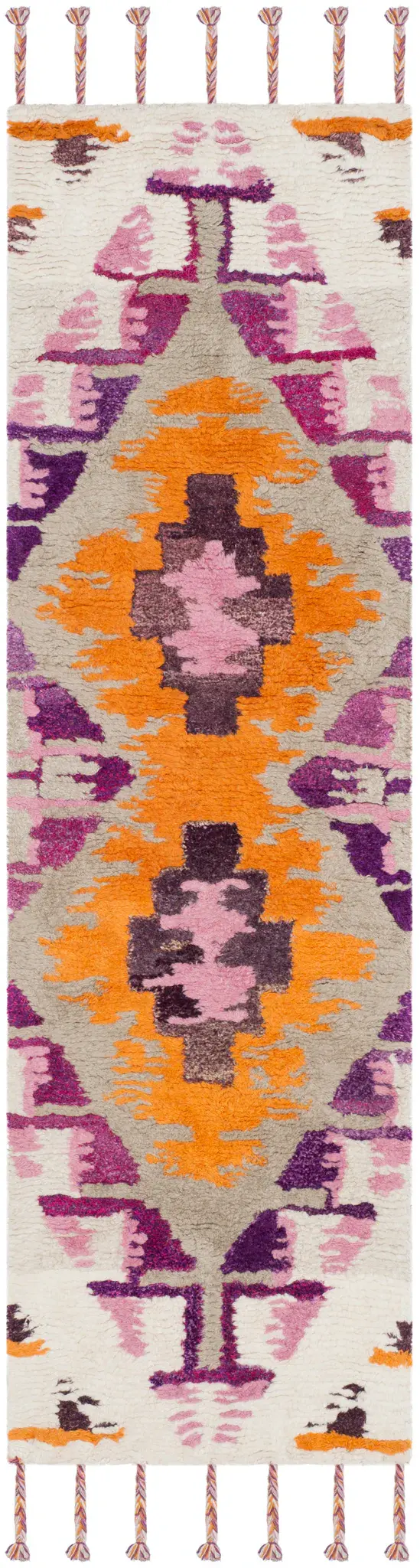 Casablanca Diamond Medallion Hand-Tufted Wool Blend Shag Rug
