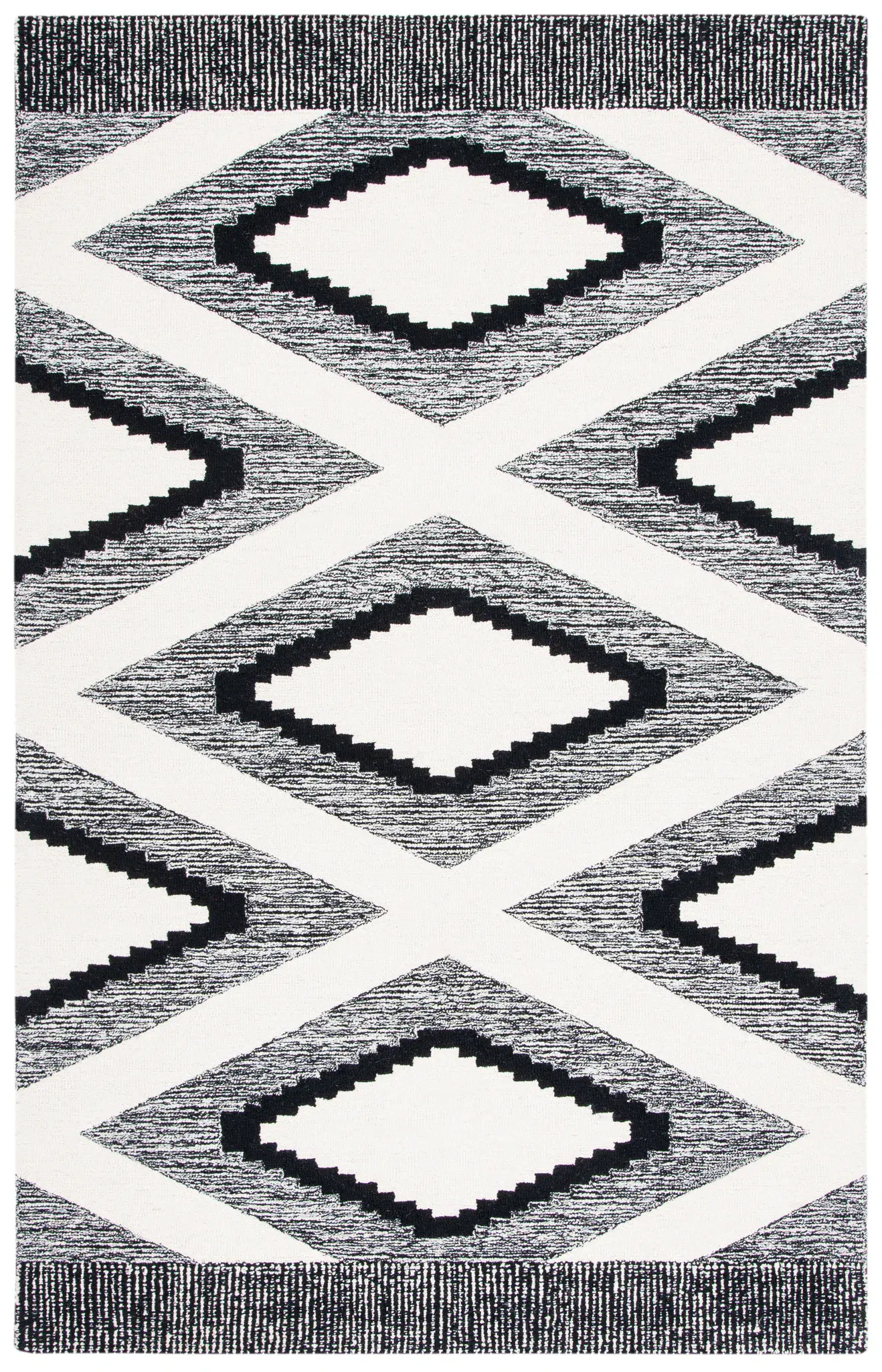Casablanca Stepped Diamond Hand-Tufted Wool Rug