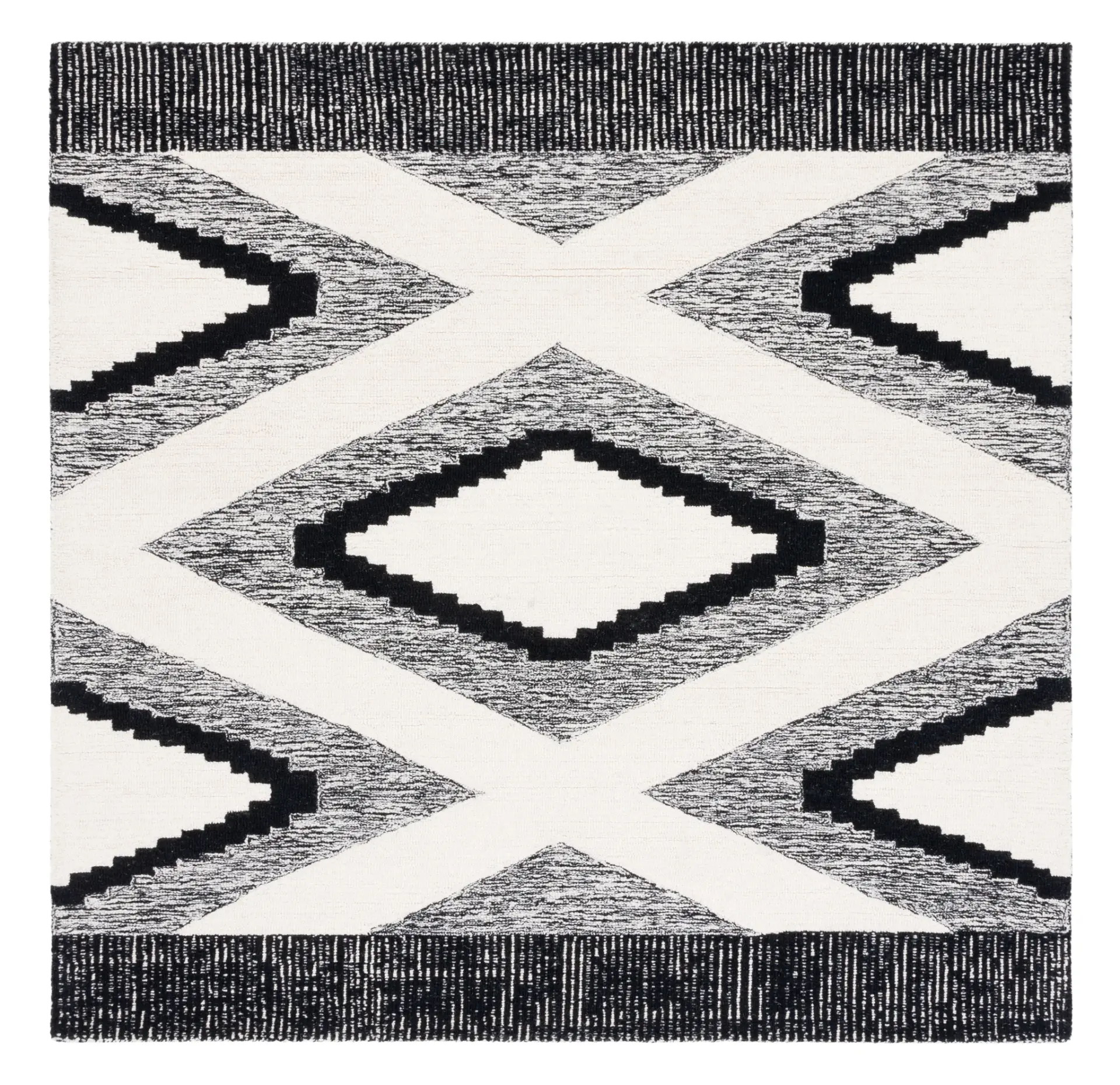 Casablanca Stepped Diamond Hand-Tufted Wool Rug