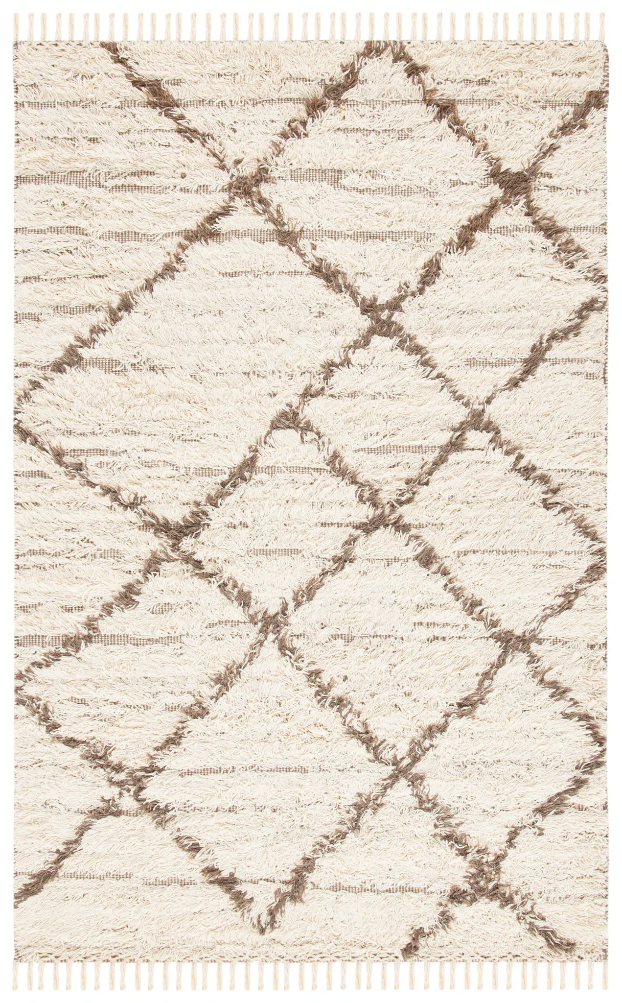 Casablanca Diamond Trellis Hand-Woven Shag Rug