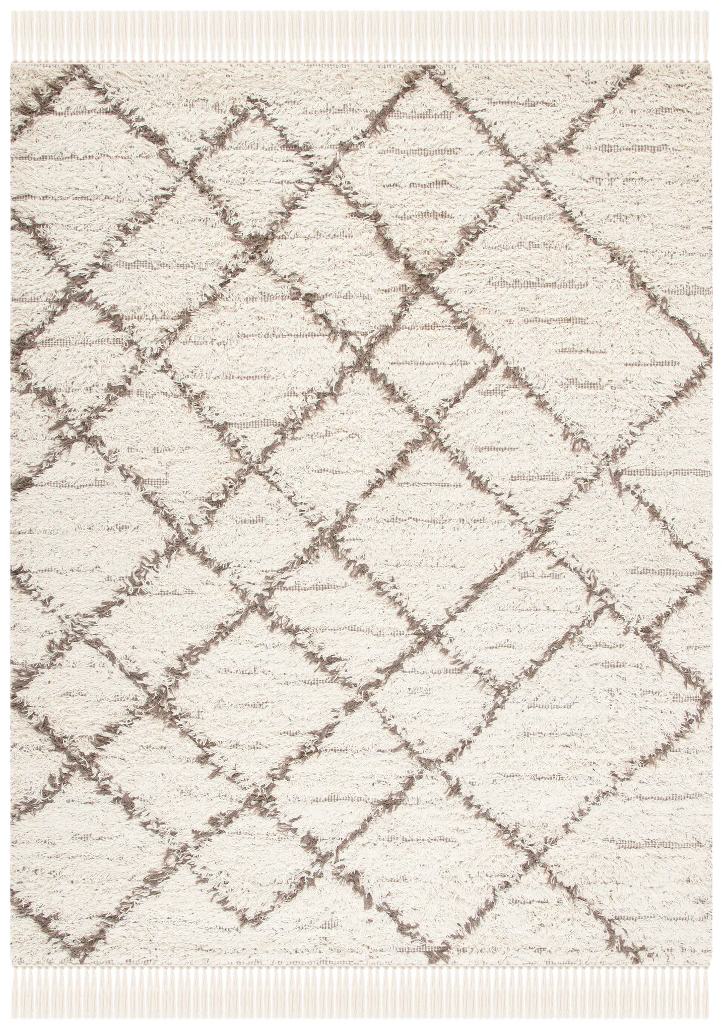 Casablanca Diamond Trellis Hand-Woven Shag Rug