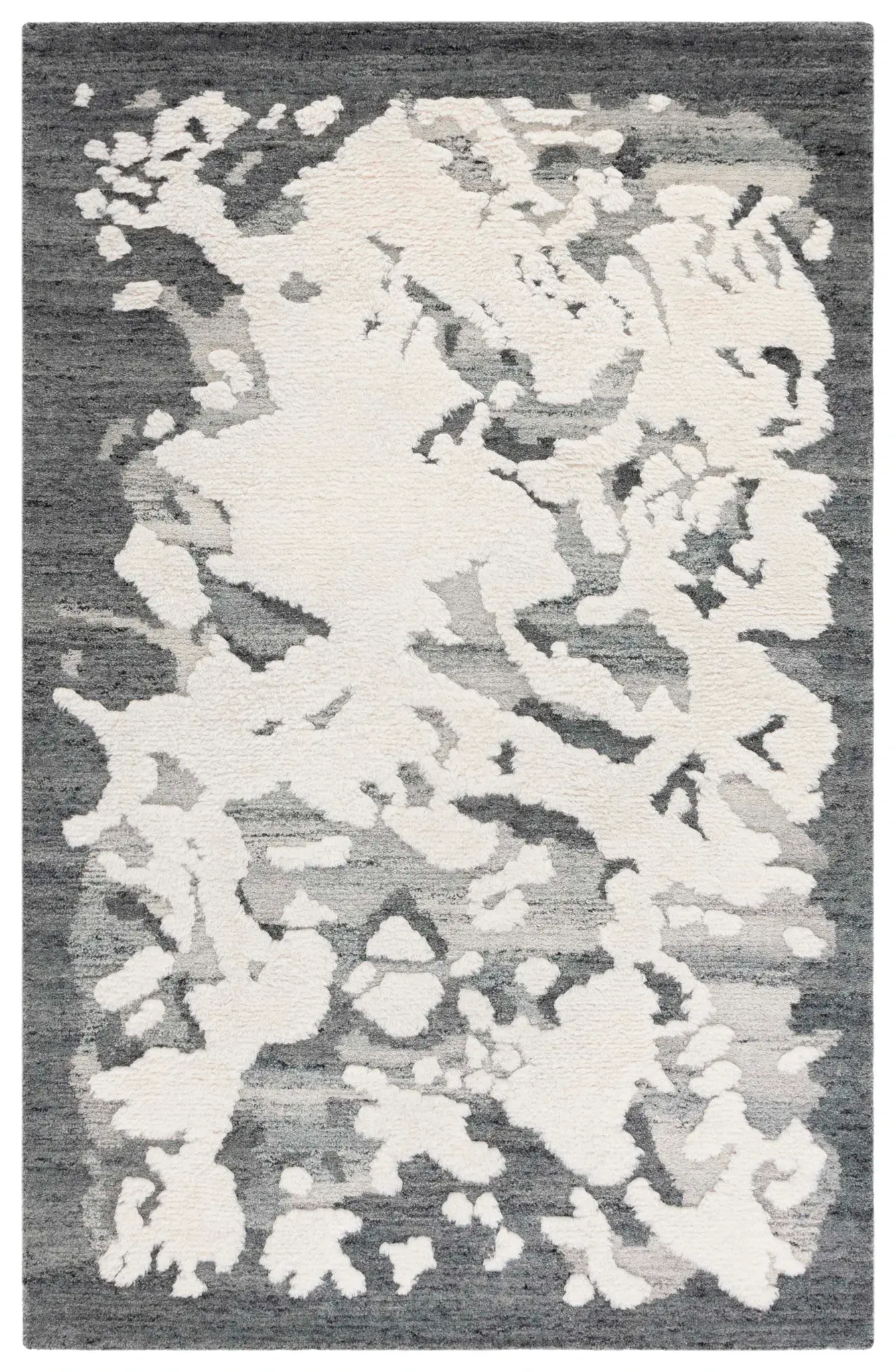 Casablanca Abstract Patch Hand-Tufted Shag Wool Rug