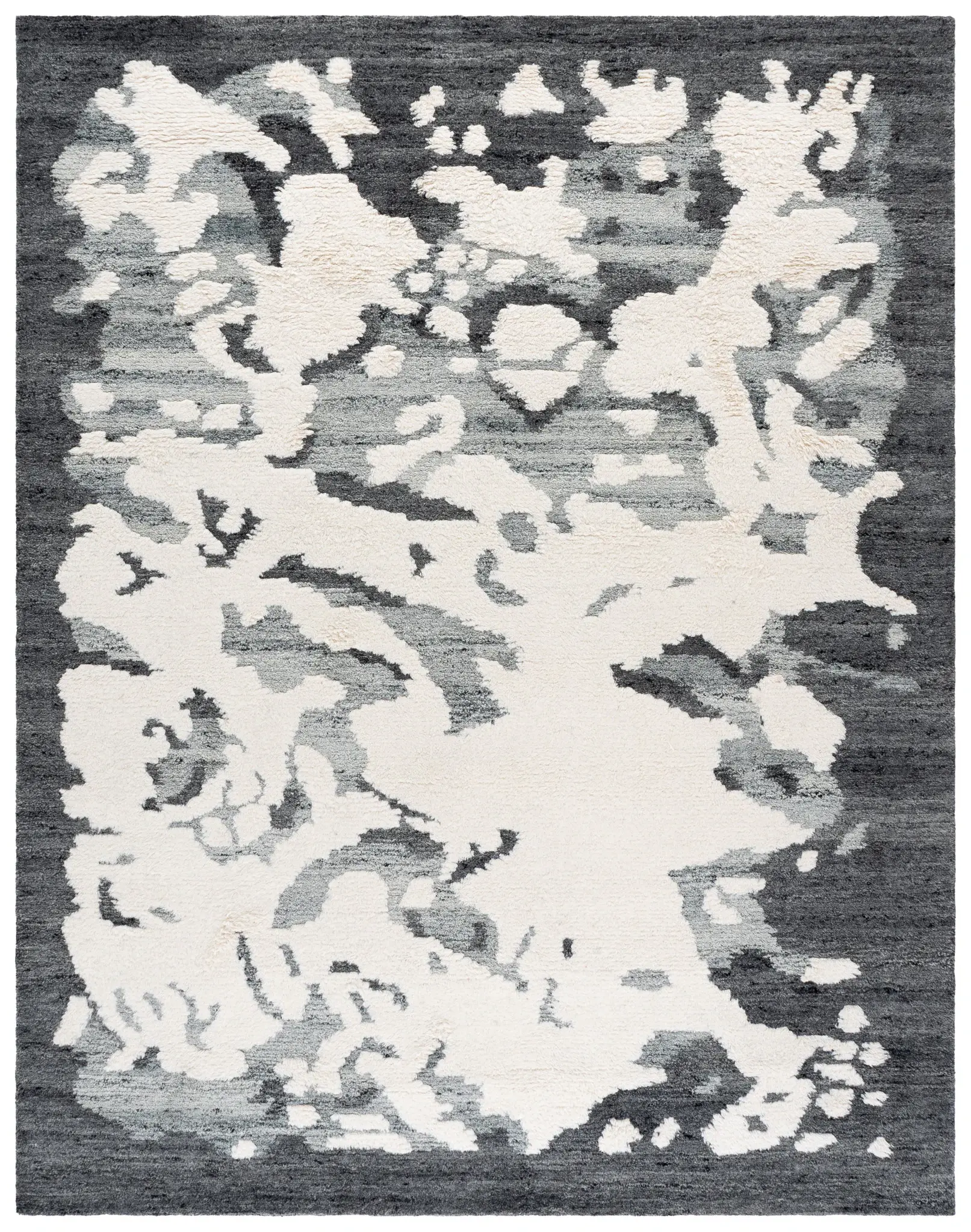 Casablanca Abstract Patch Hand-Tufted Shag Wool Rug