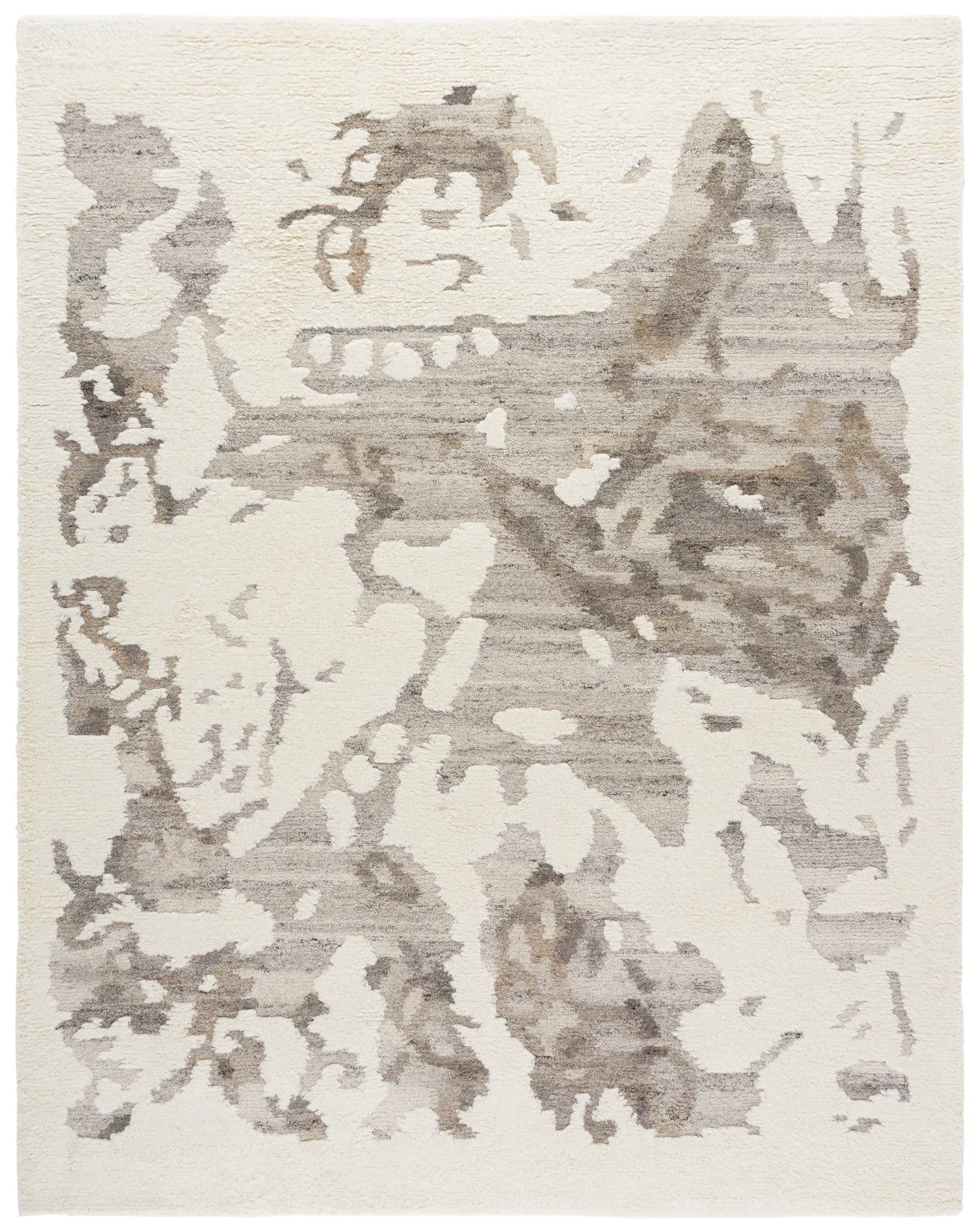 Casablanca Abstract Camo Hand-Tufted Shag Wool Rug