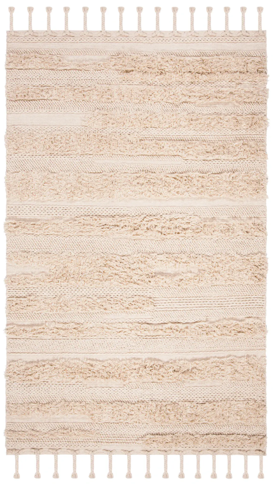 Casablanca Textured Stripe Hand-Woven Wool Rug