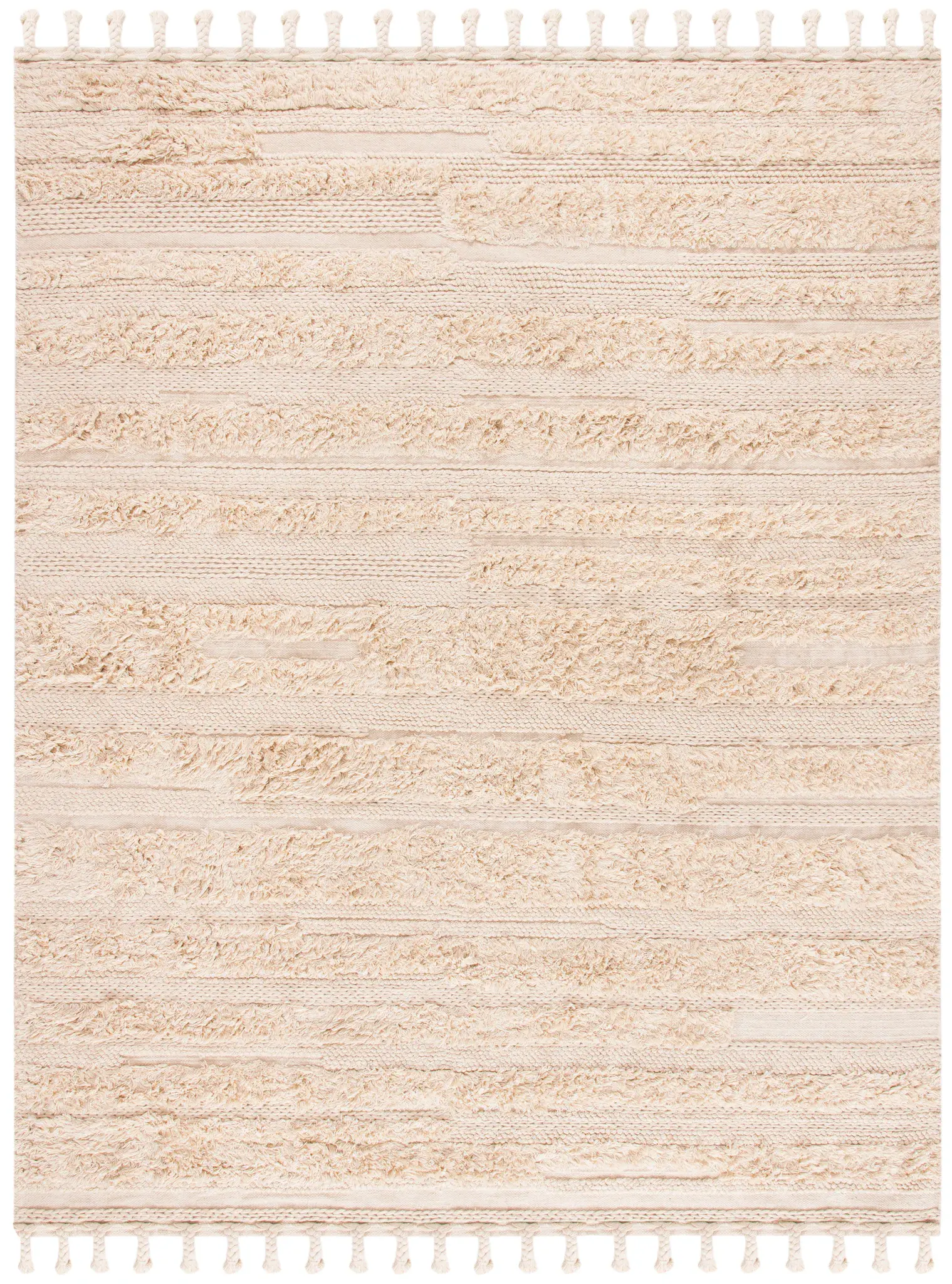 Casablanca Textured Stripe Hand-Woven Wool Rug
