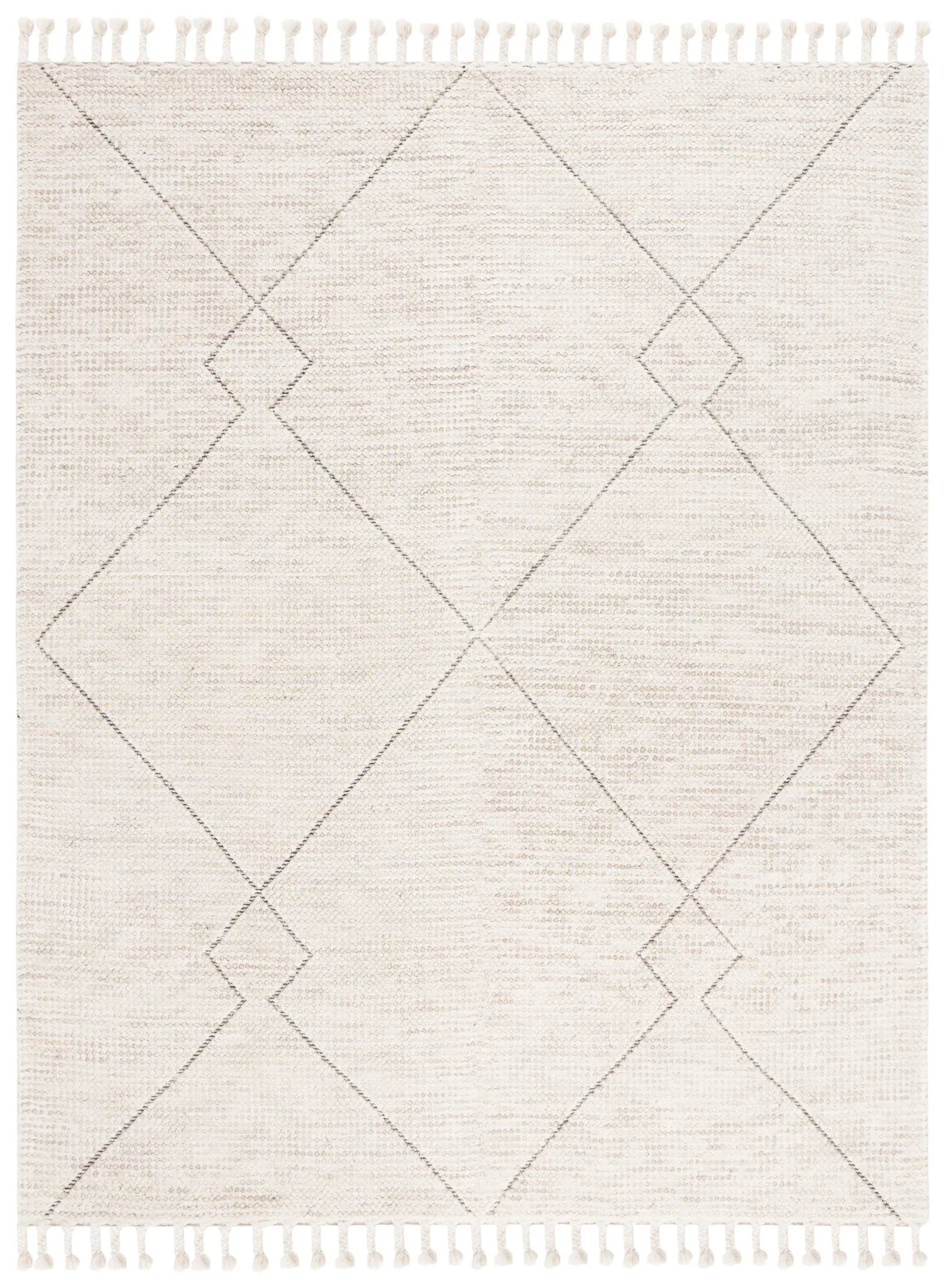 Casablanca Large Diamond Hand-Woven Wool Rug