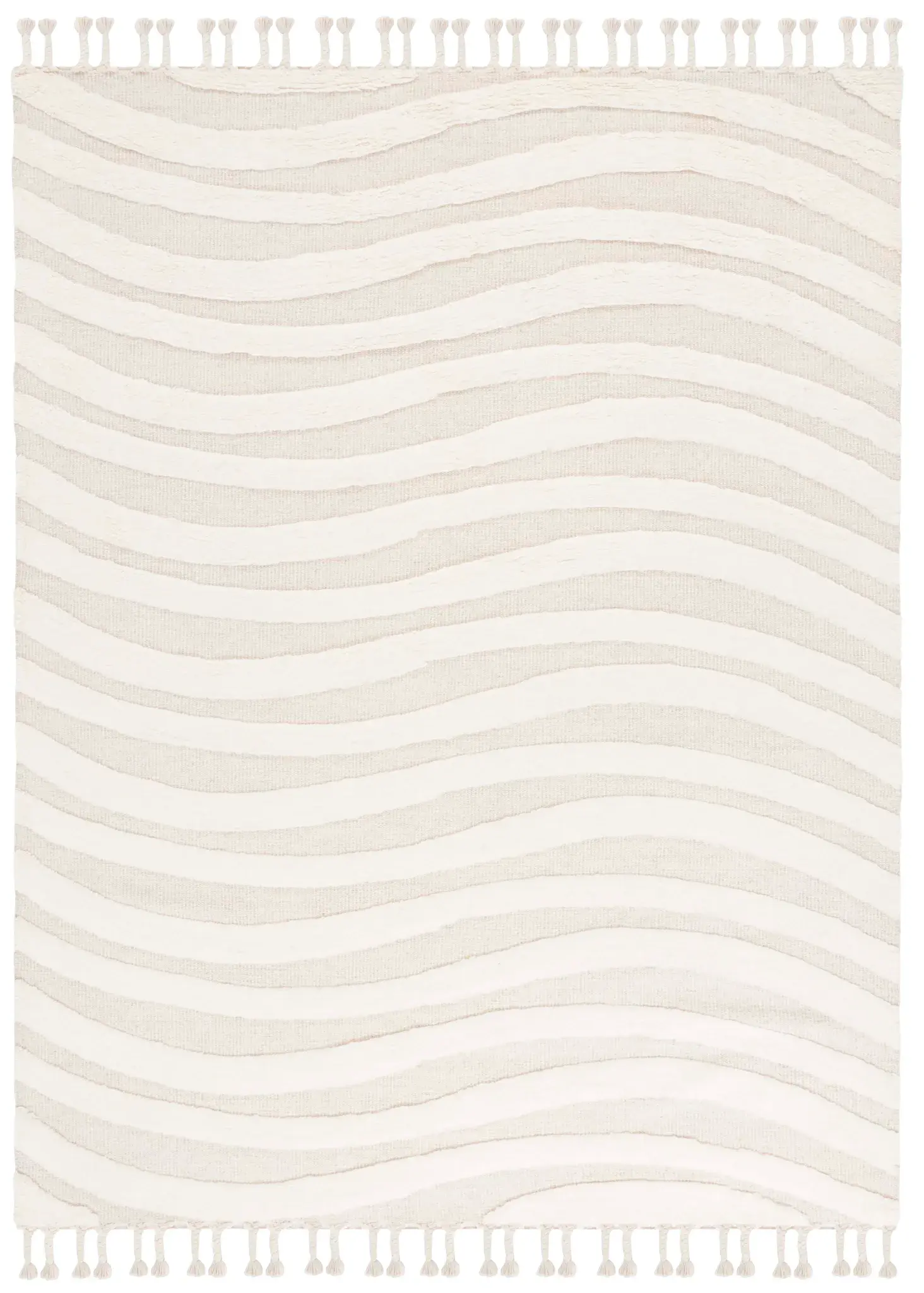 Casablanca Rippled Wave Hand-Woven Wool Rug