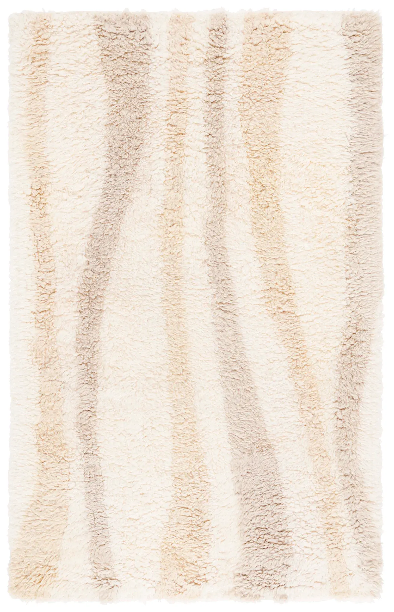 Casablanca Wavy Stripe Shag Wool Rug