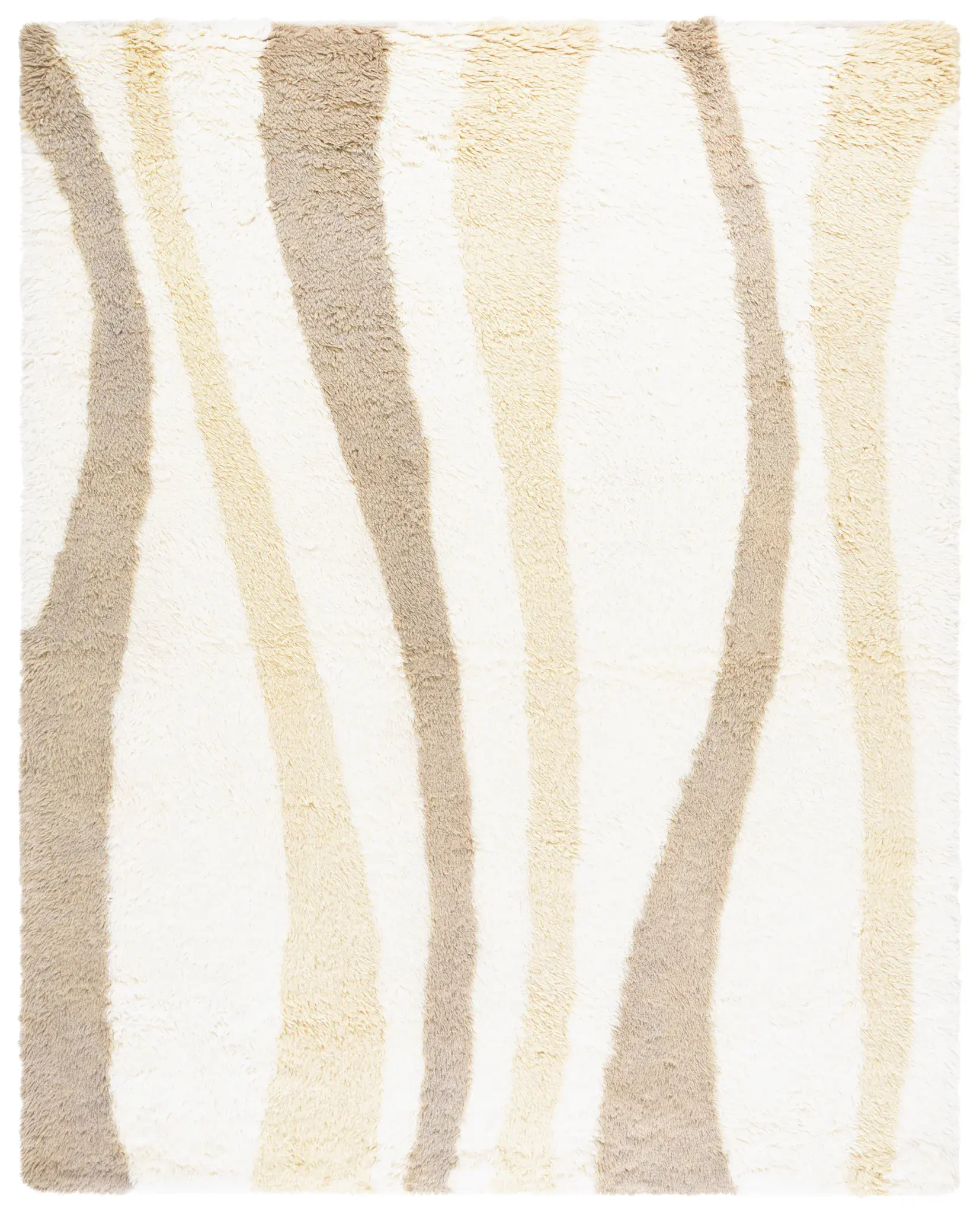 Casablanca Wavy Stripe Shag Wool Rug