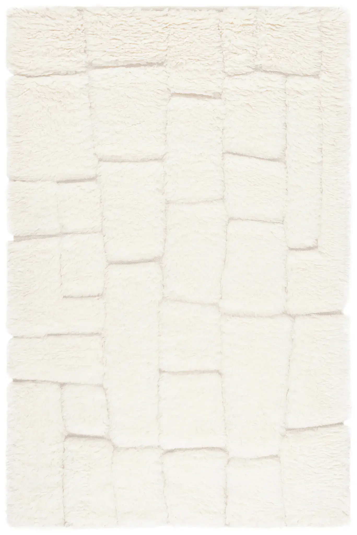 Casablanca Stacked Block Hand-Woven Shag Wool Rug