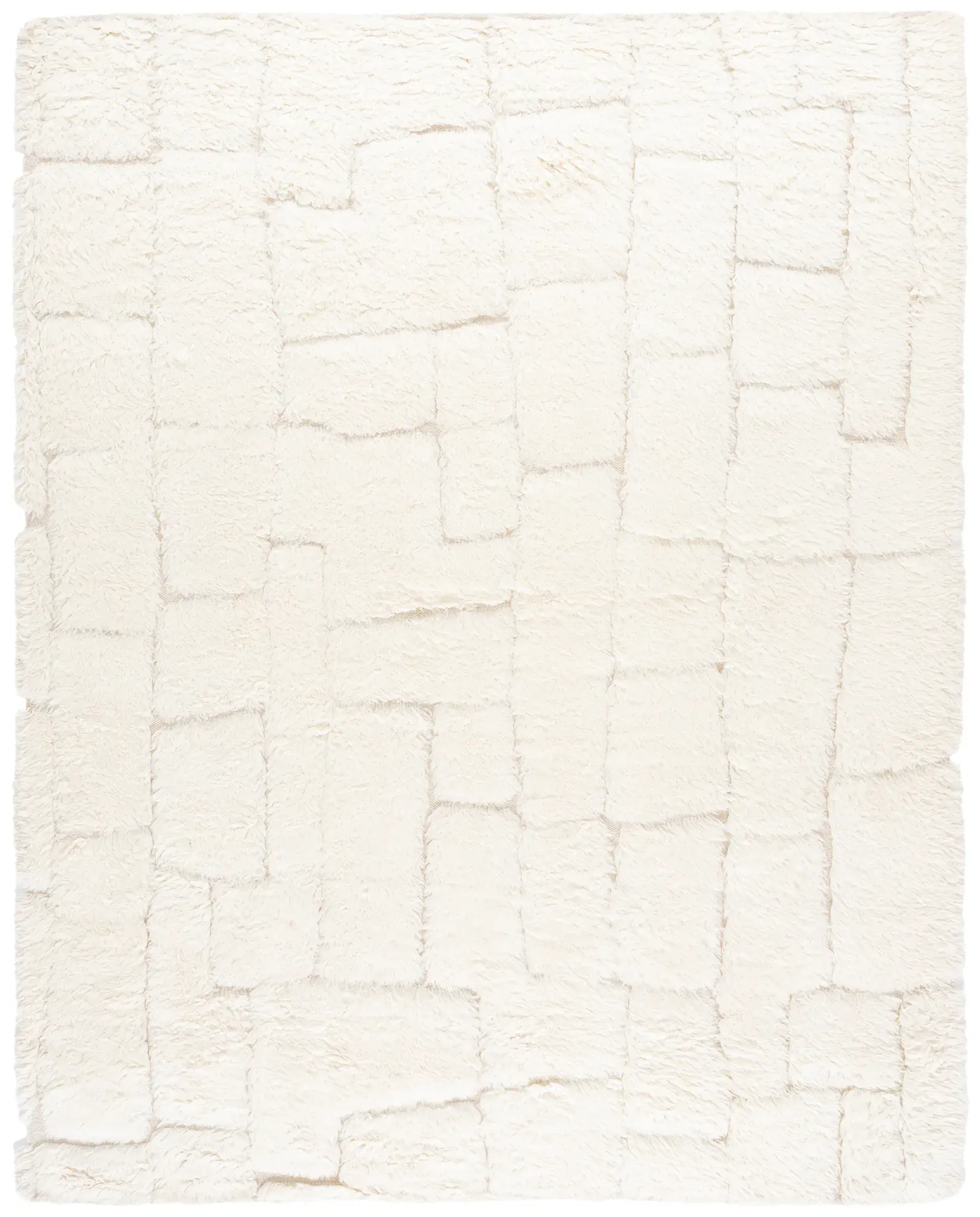 Casablanca Stacked Block Hand-Woven Shag Wool Rug