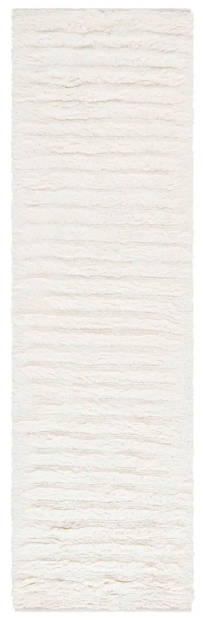 Casablanca Ribbed Stripe Hand-Woven Shag Wool Rug