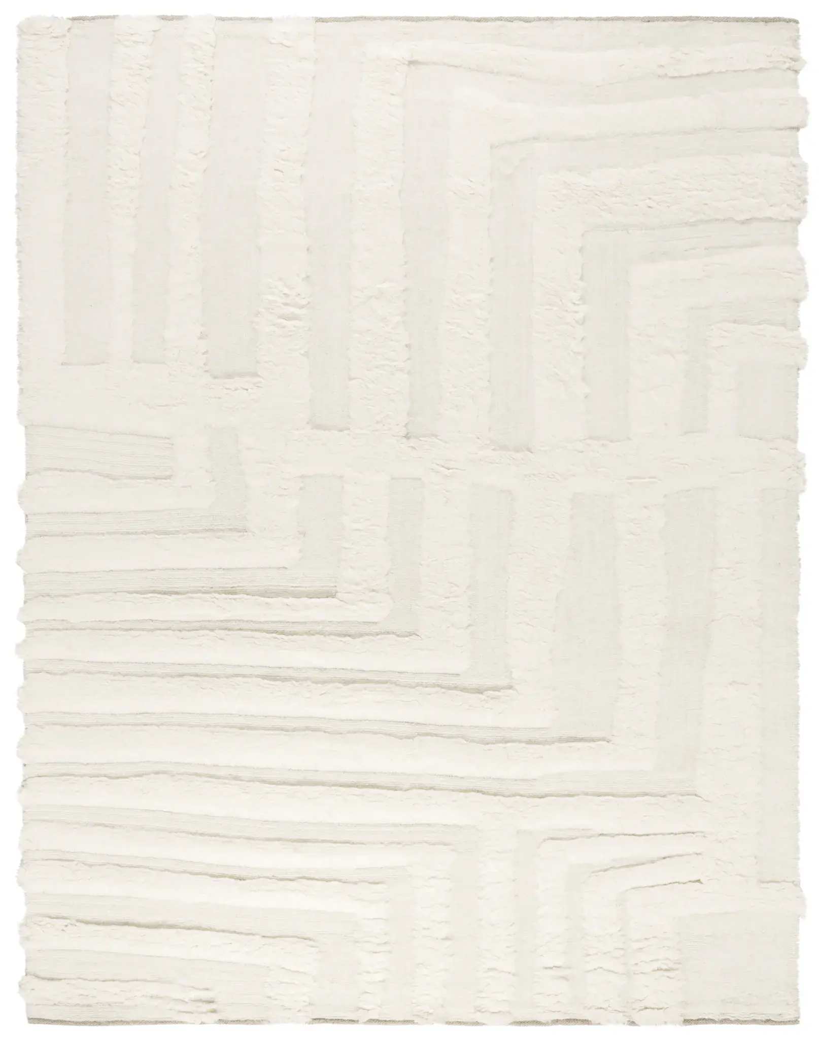 Casablanca Carved Maze Shag Wool Rug