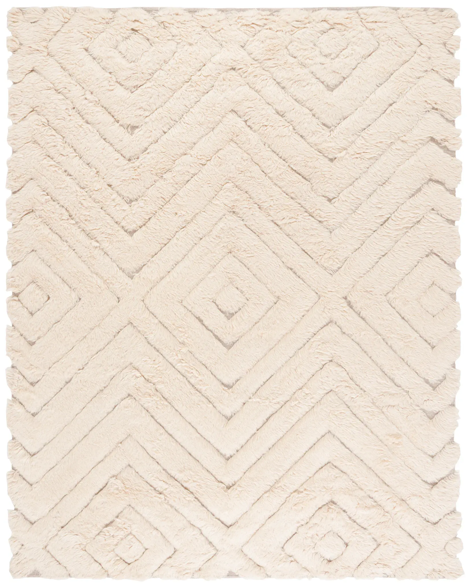 Casablanca Concentric Diamond Shag Wool Rug
