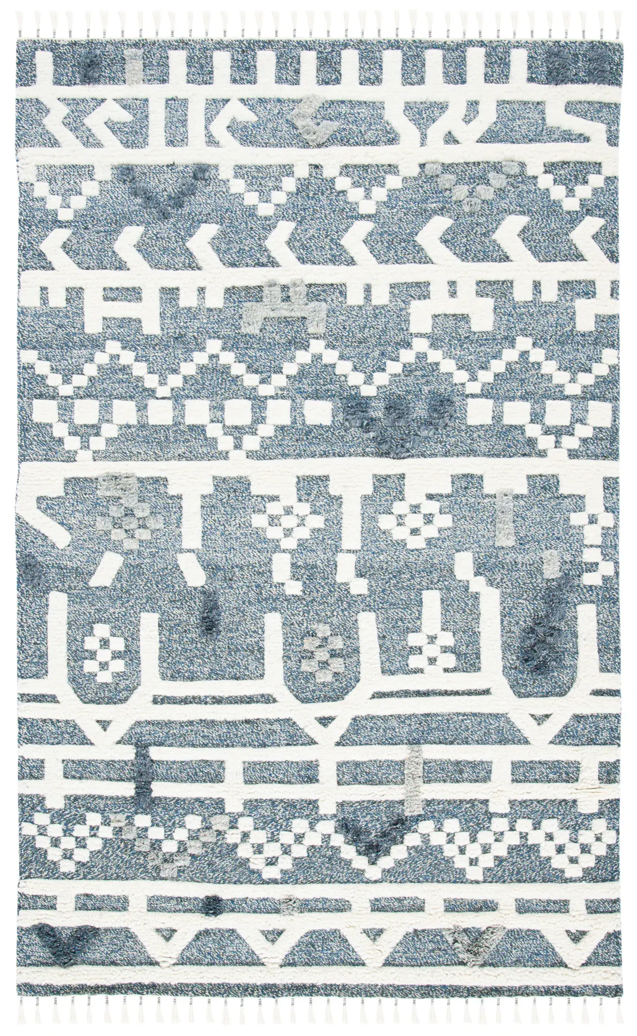 Casablanca Banded Tribal Hand-Knotted Wool Rug