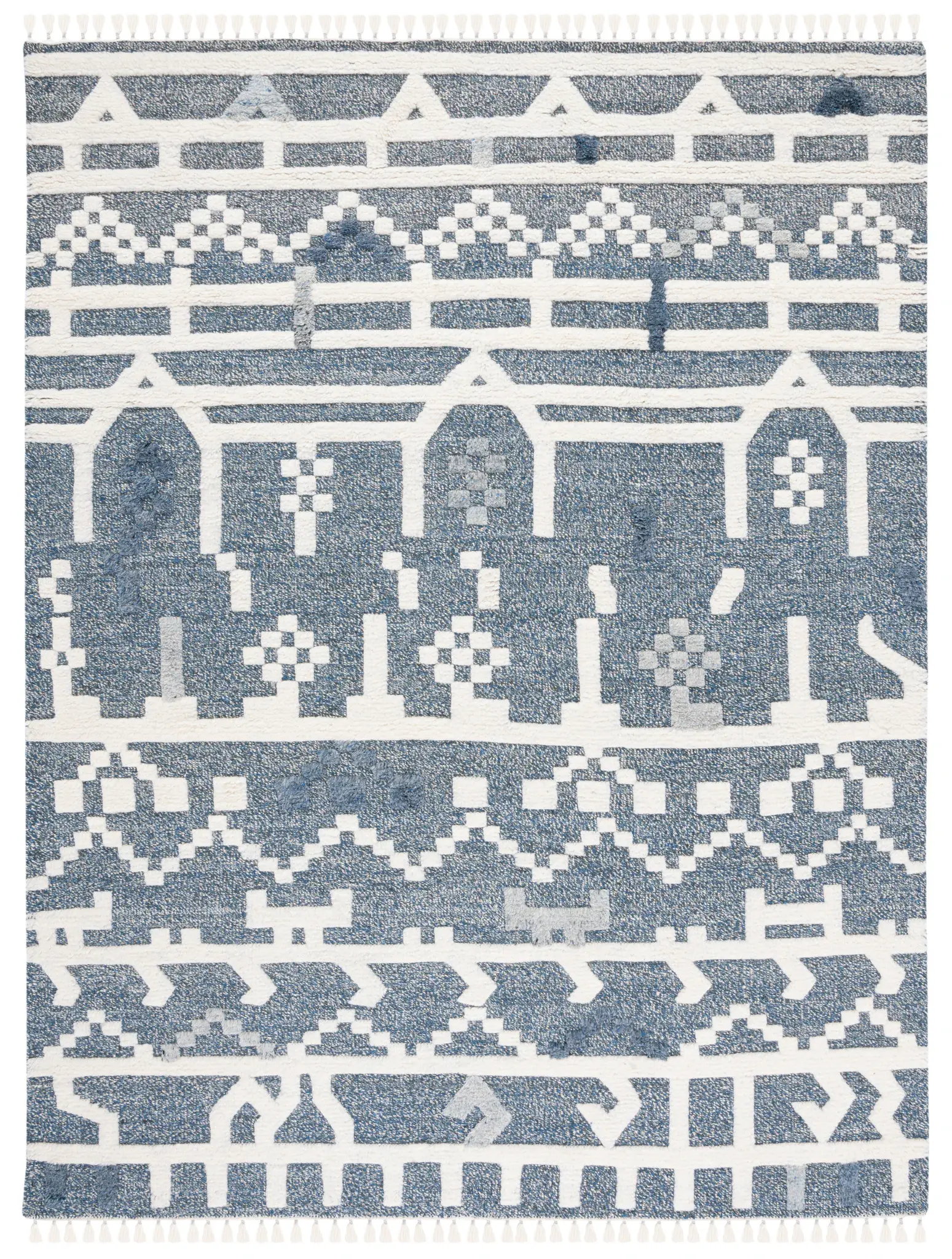 Casablanca Banded Tribal Hand-Knotted Wool Rug