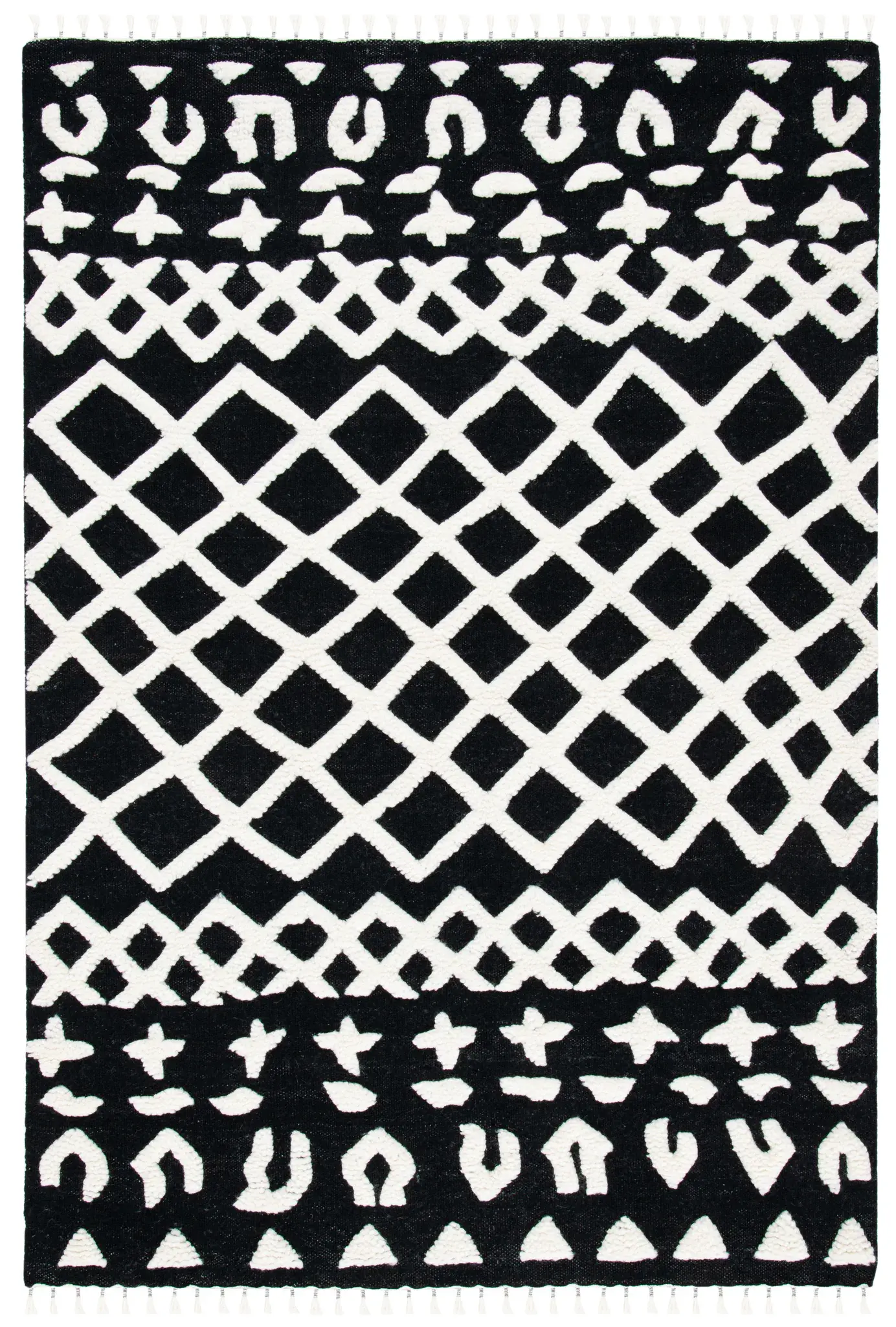 Casablanca Tribal Lattice Hand-Knotted Wool Rug