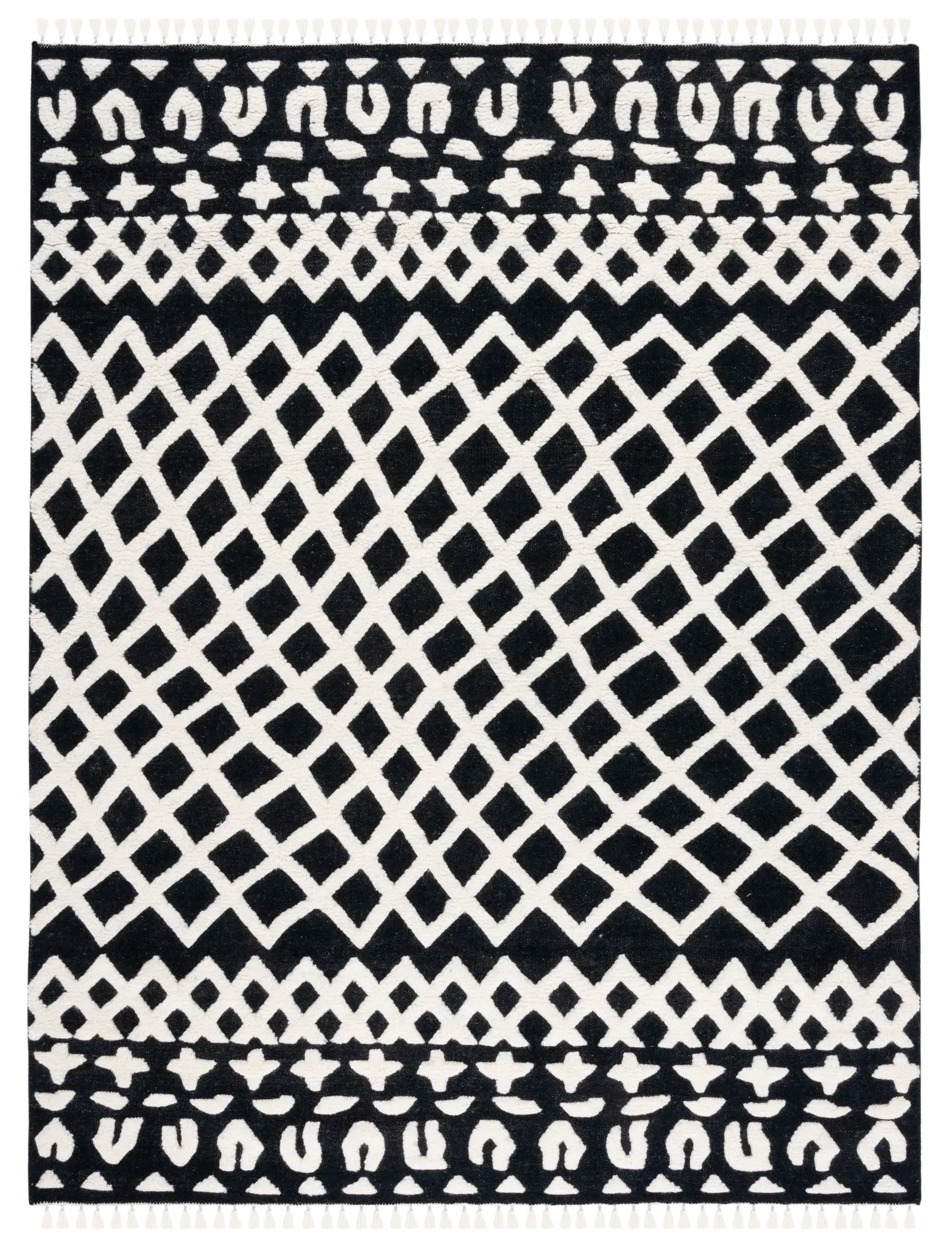 Casablanca Tribal Lattice Hand-Knotted Wool Rug