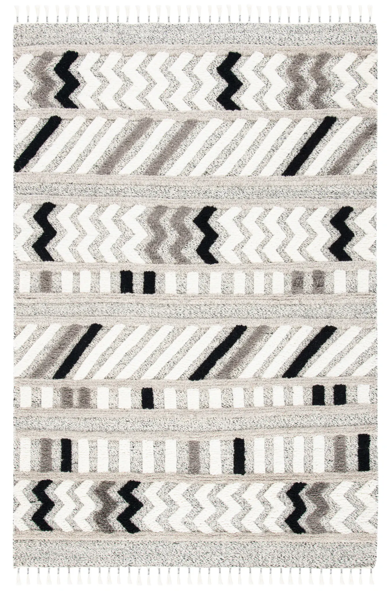 Casablanca Banded Chevron Hand-Knotted Wool Rug