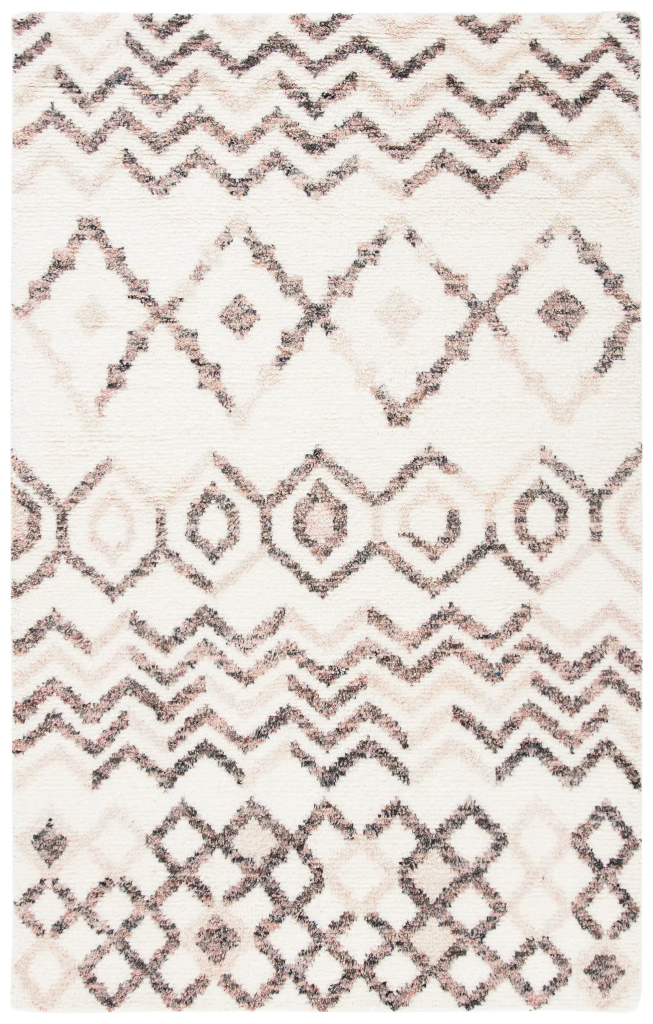 Casablanca Banded Diamond Hand-Knotted Wool Rug