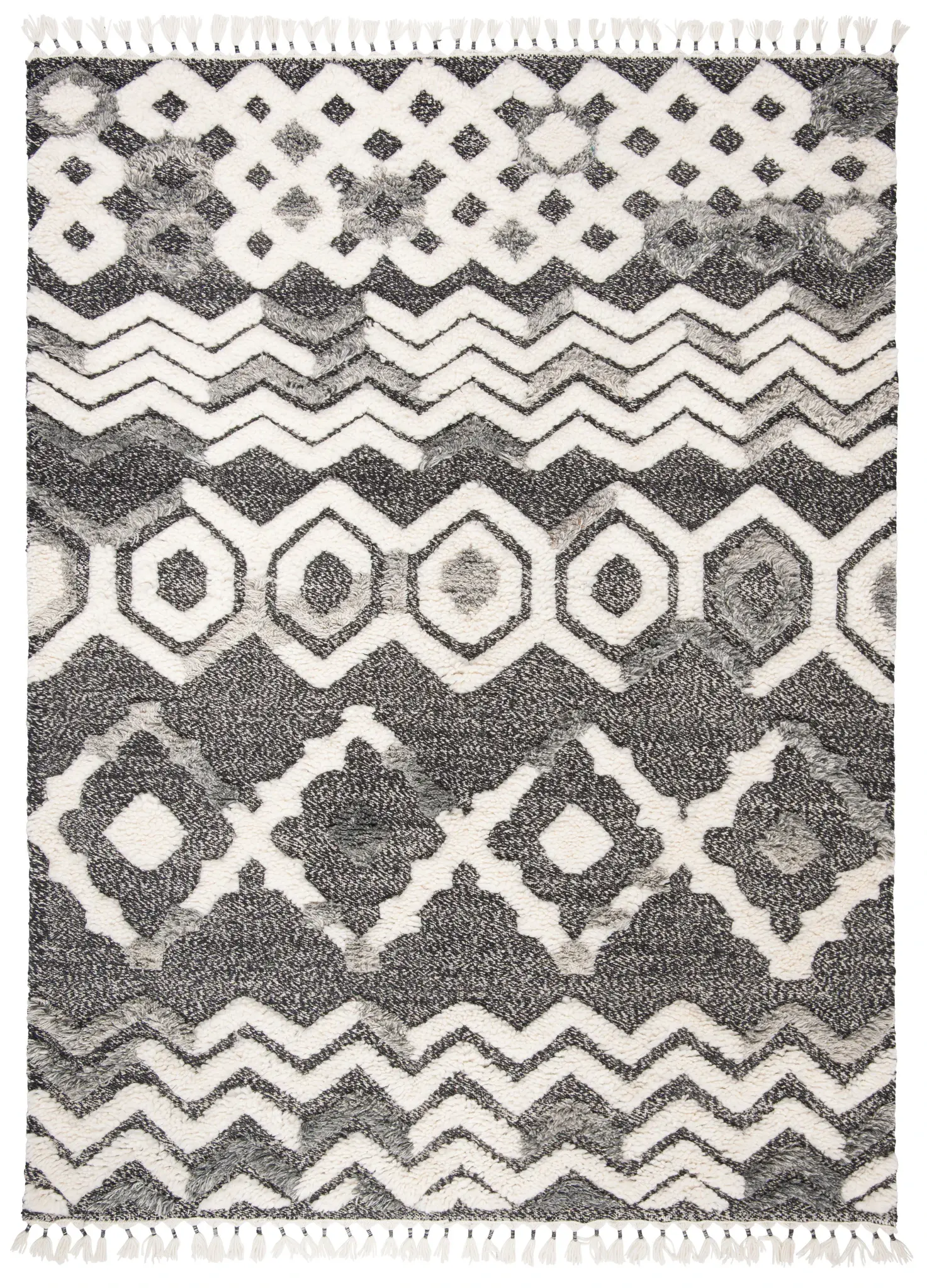 Casablanca Banded Geometric Hand-Knotted Wool Rug