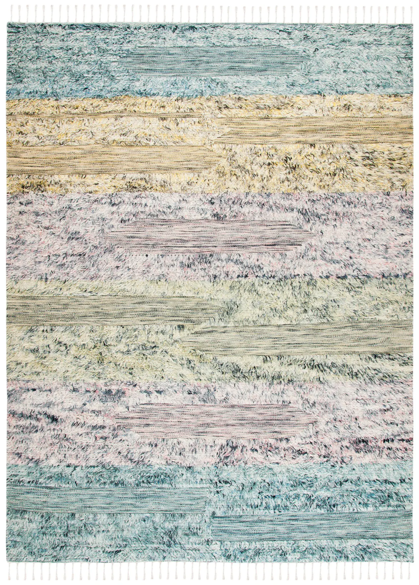 Casablanca Tahoe Banded Hand-Woven Shag Wool Rug